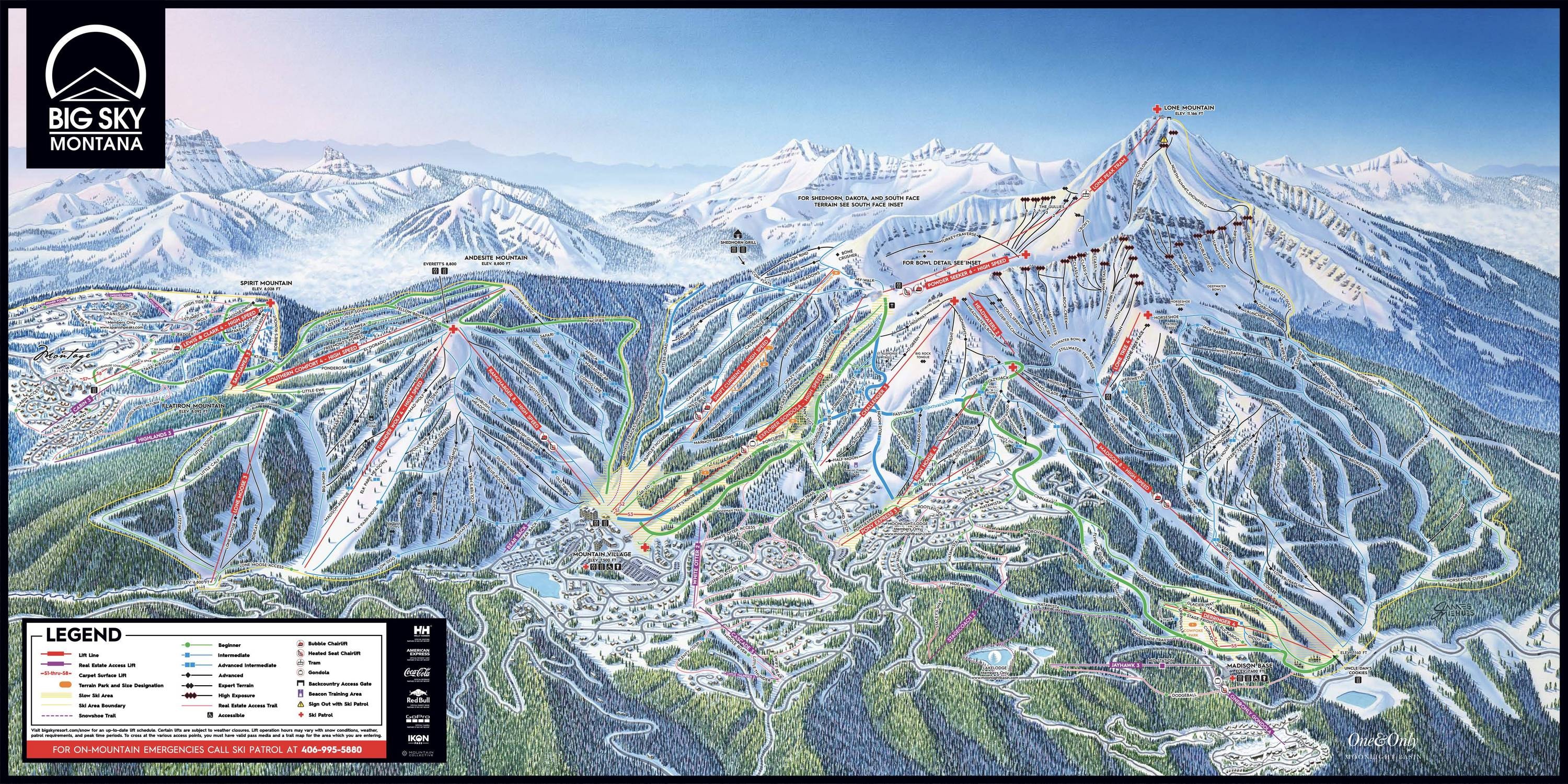 Big Sky Resort trail map