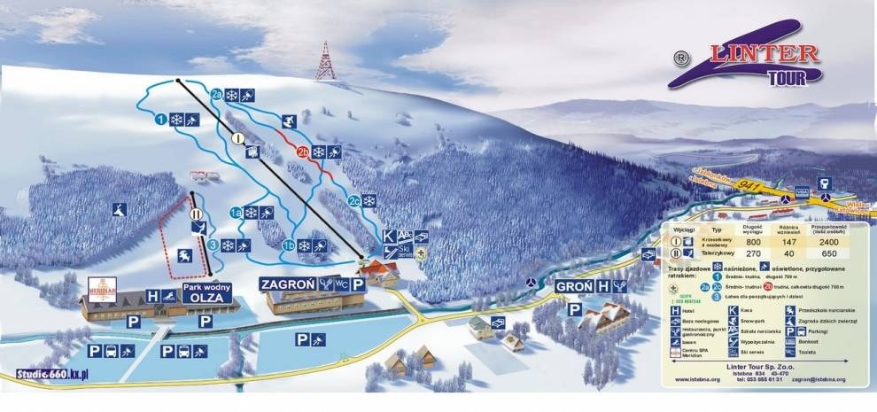 Zagroń trail map