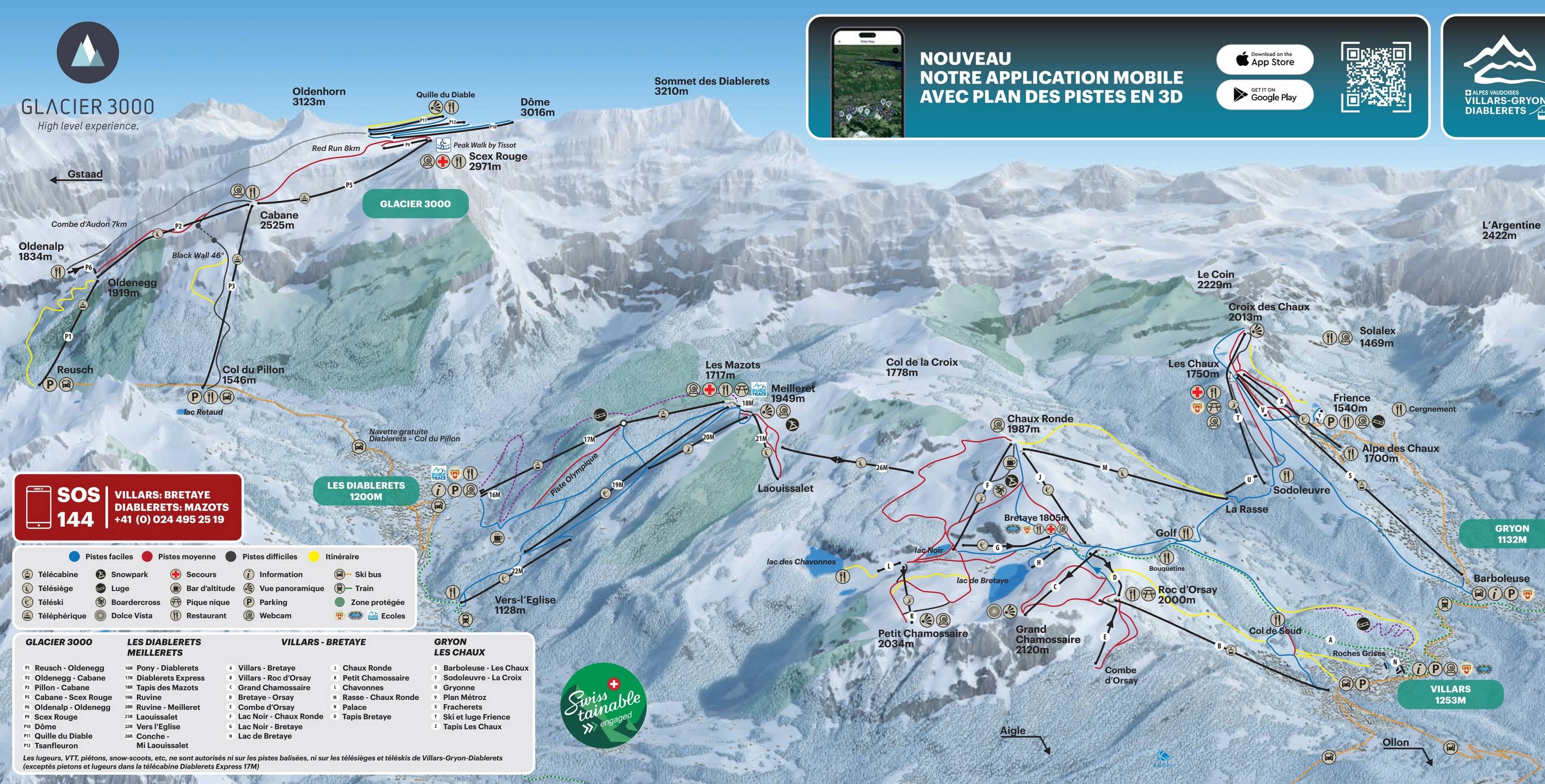 Villars/Gryon/Les Diablerets trail map