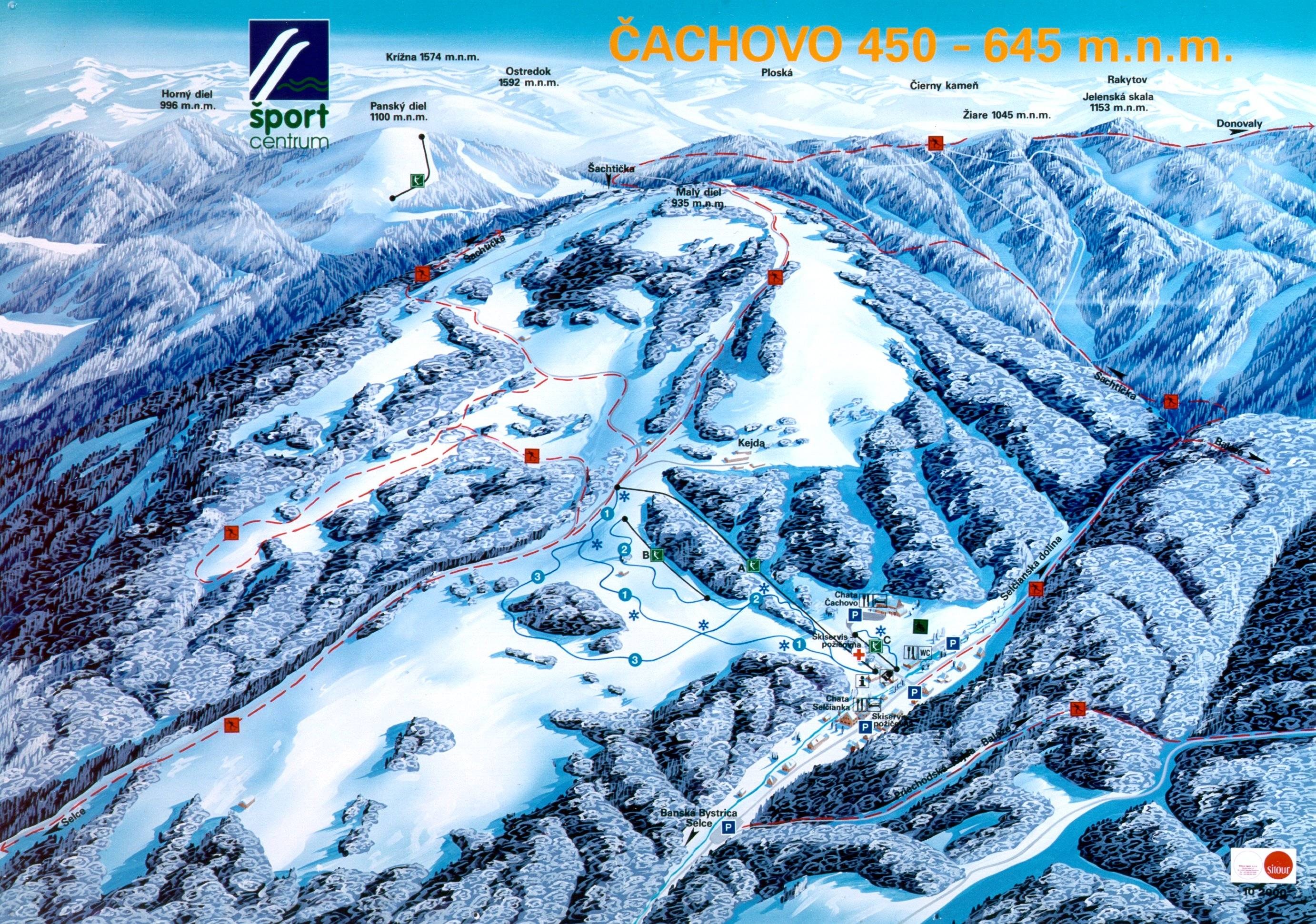 Selce Čachovo trail map