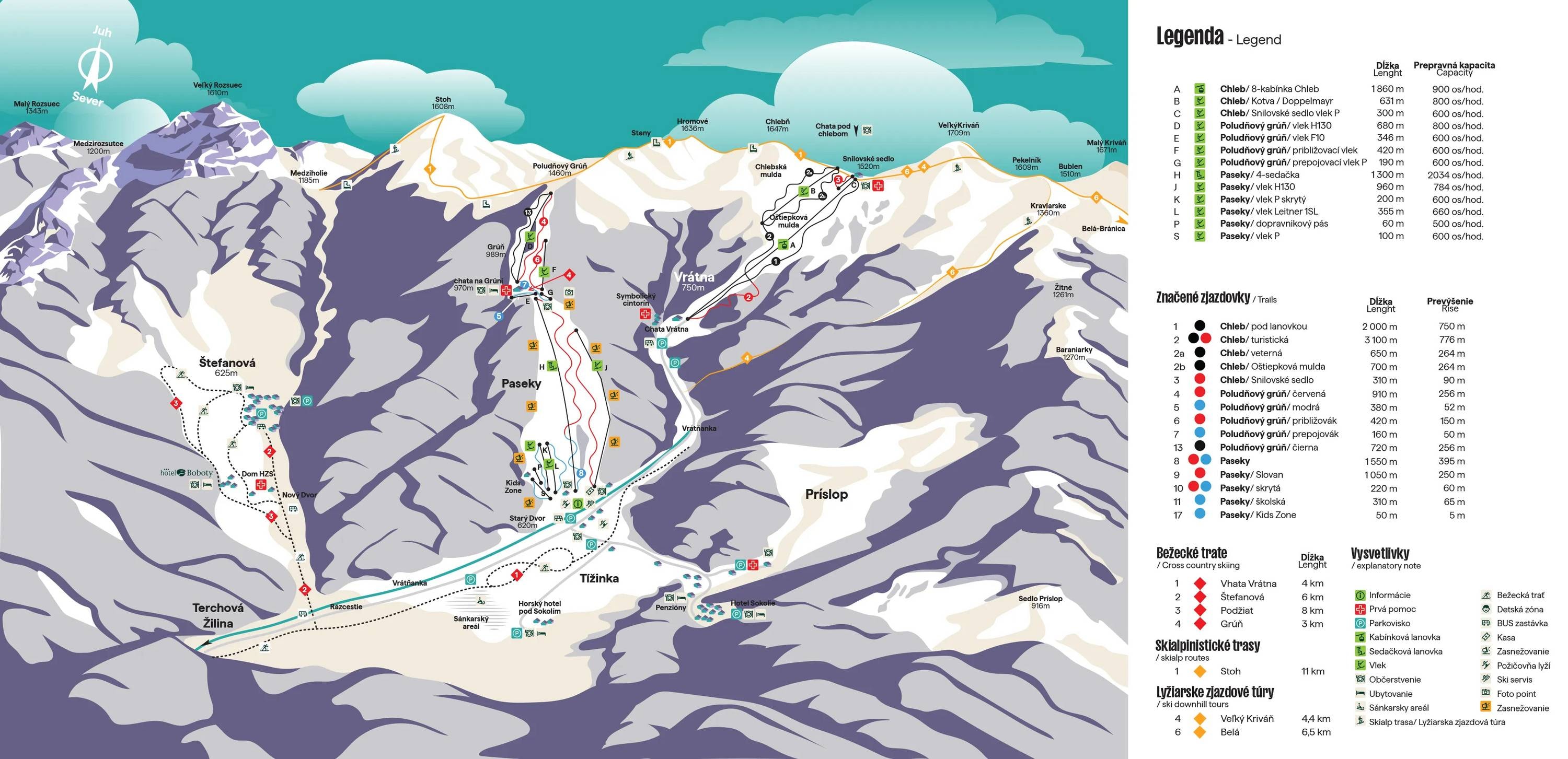 Vrátna trail map