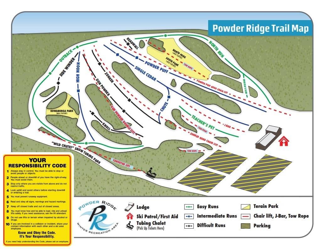 Powder Ridge trail map