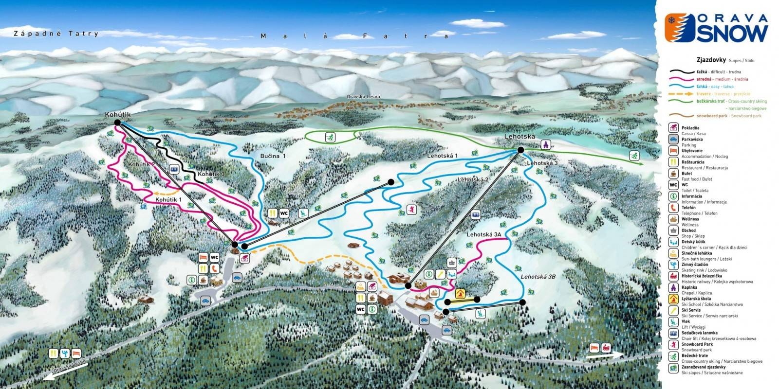 Orava Snow – Oravská Lesná trail map