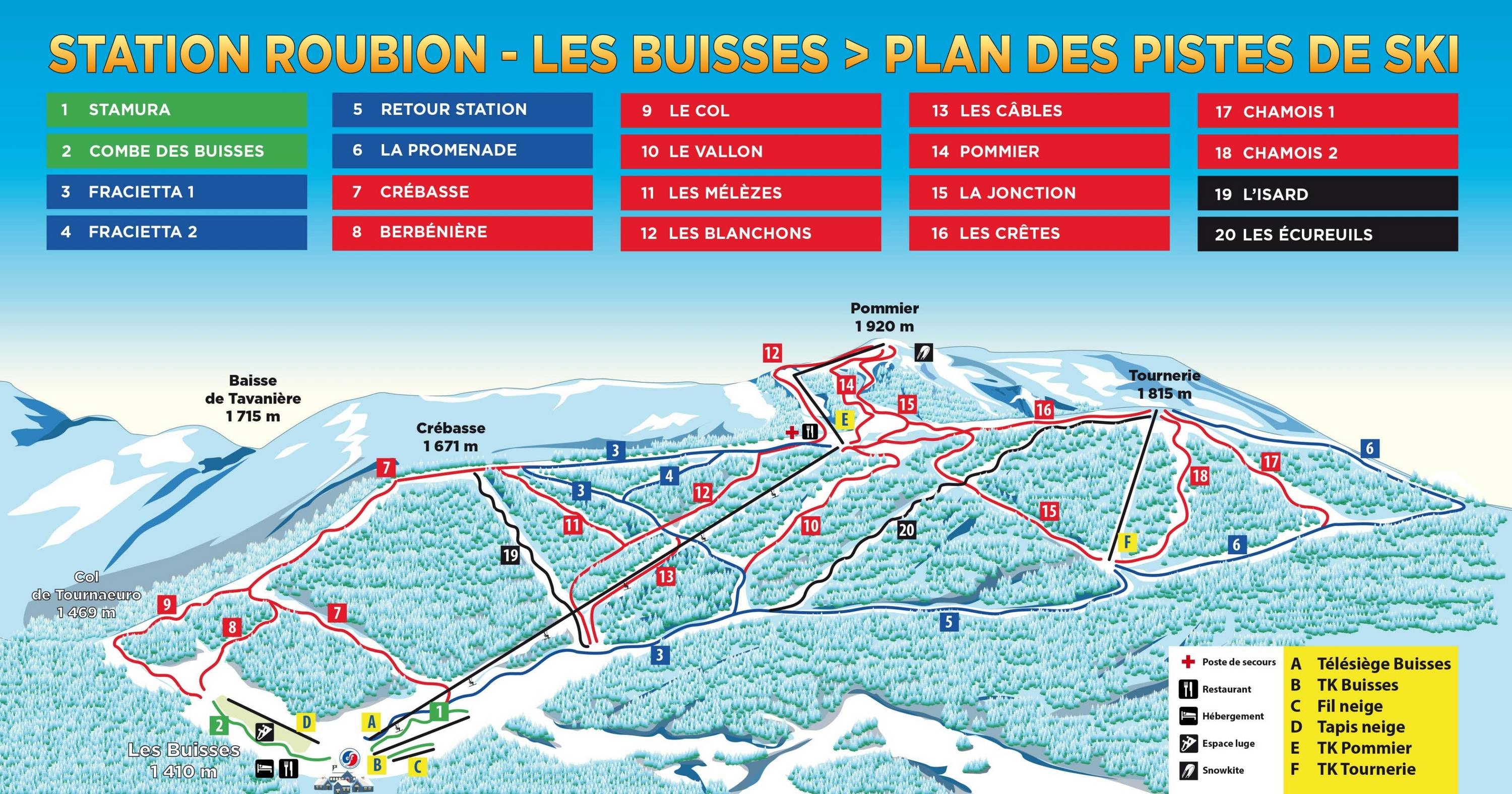 Roubion les Buisses trail map