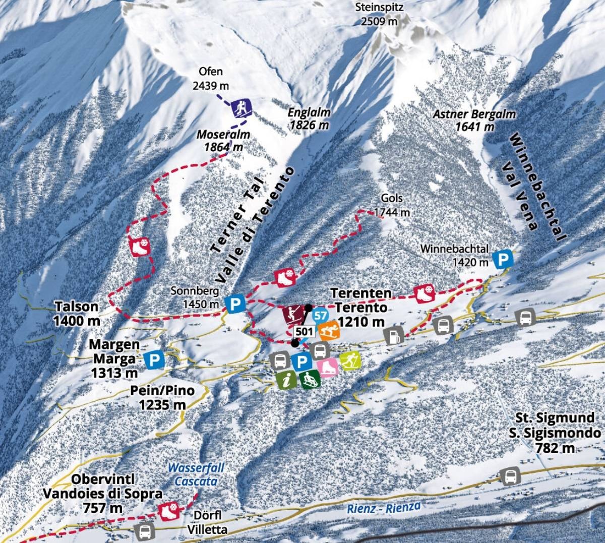 Terenten (Terento) trail map