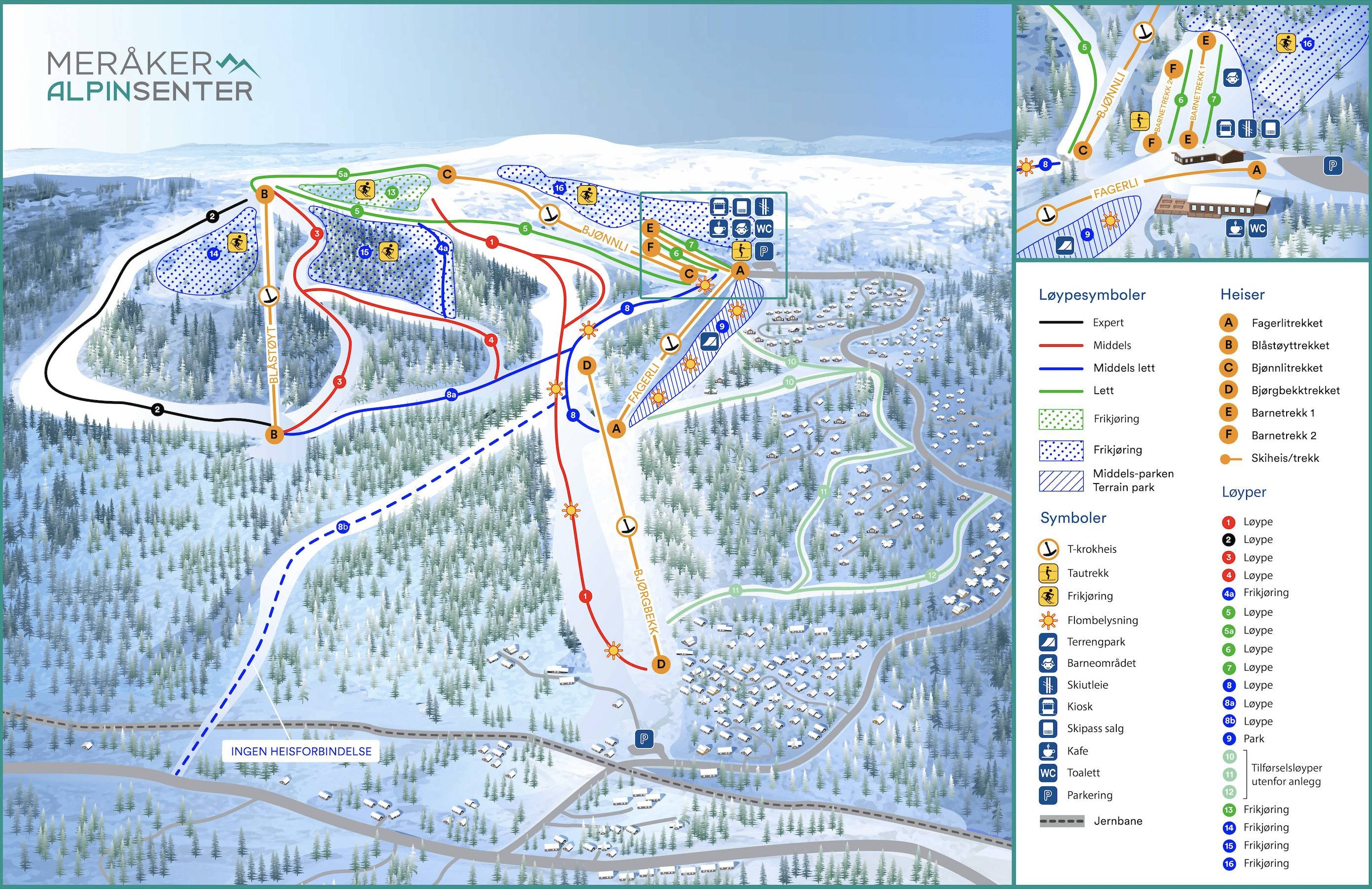 Meråker Alpinsenter trail map