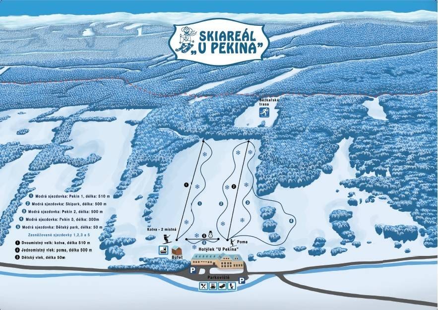 U Pekina – Zlaté Hory-Dolní Údolí trail map
