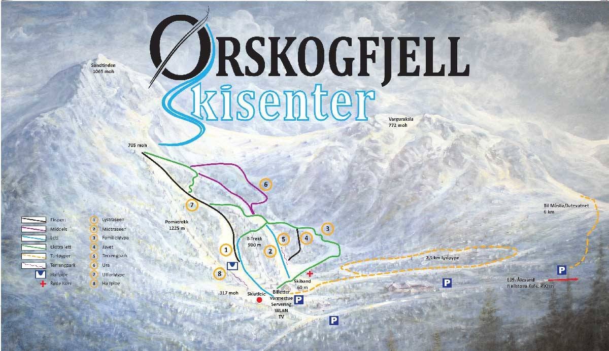 Ørskogfjell Skisenter trail map