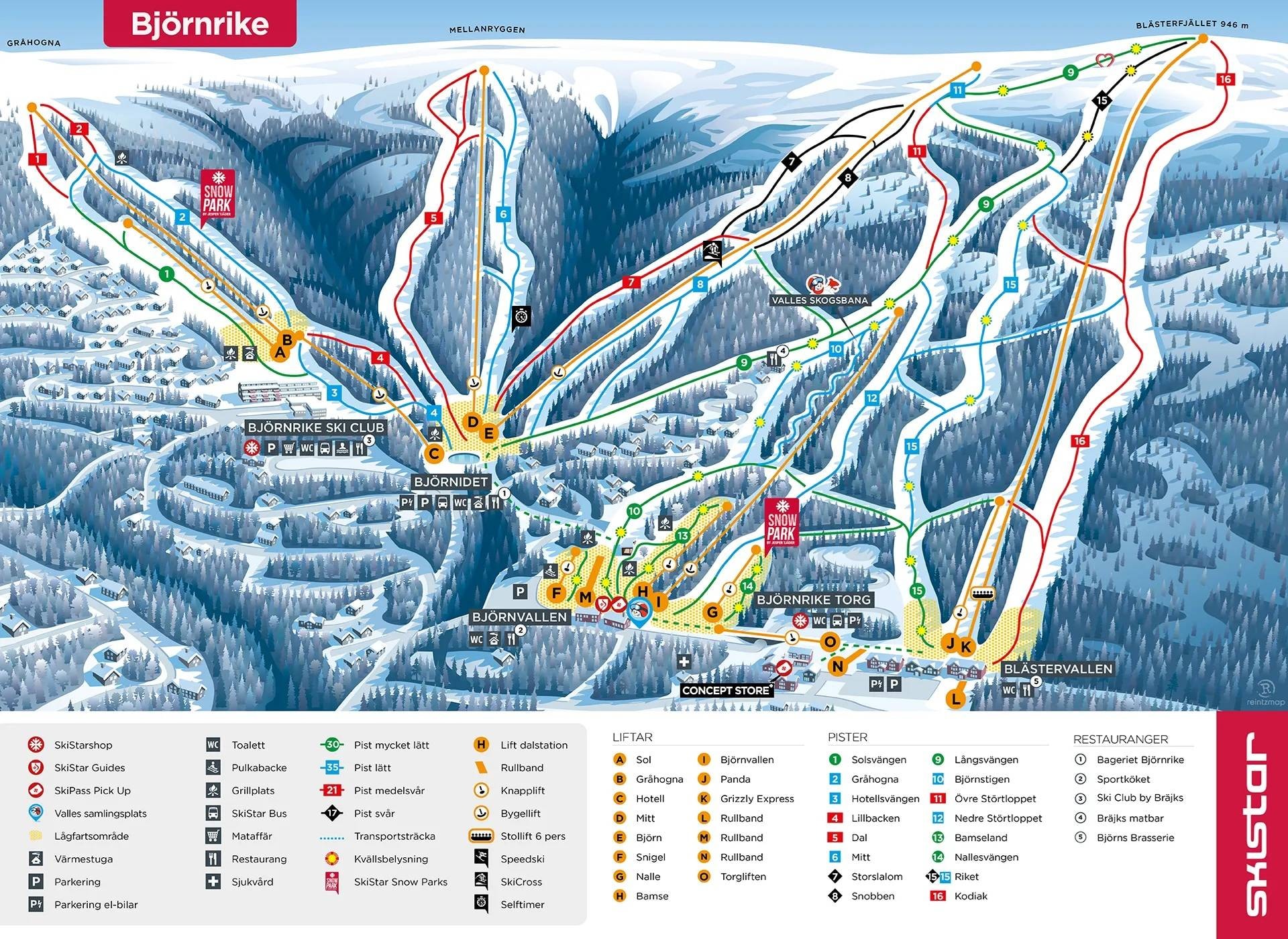 Björnrike trail map