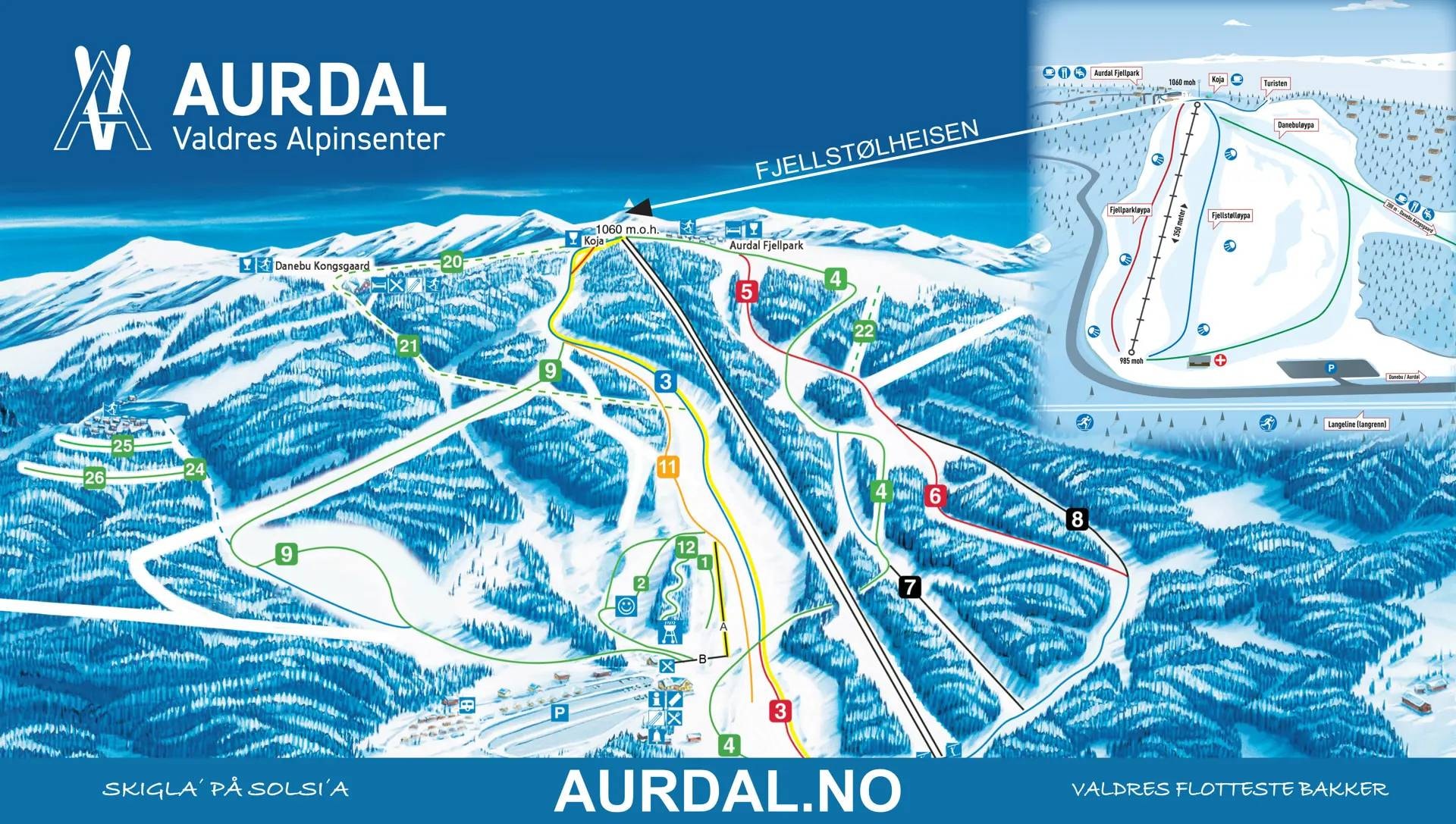 Valdres Alpinsenter trail map