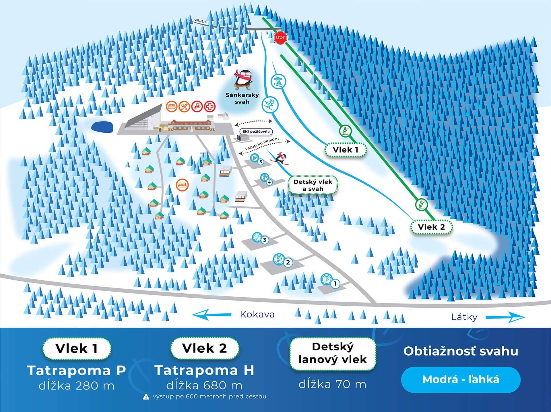 Látky-Prašivá trail map