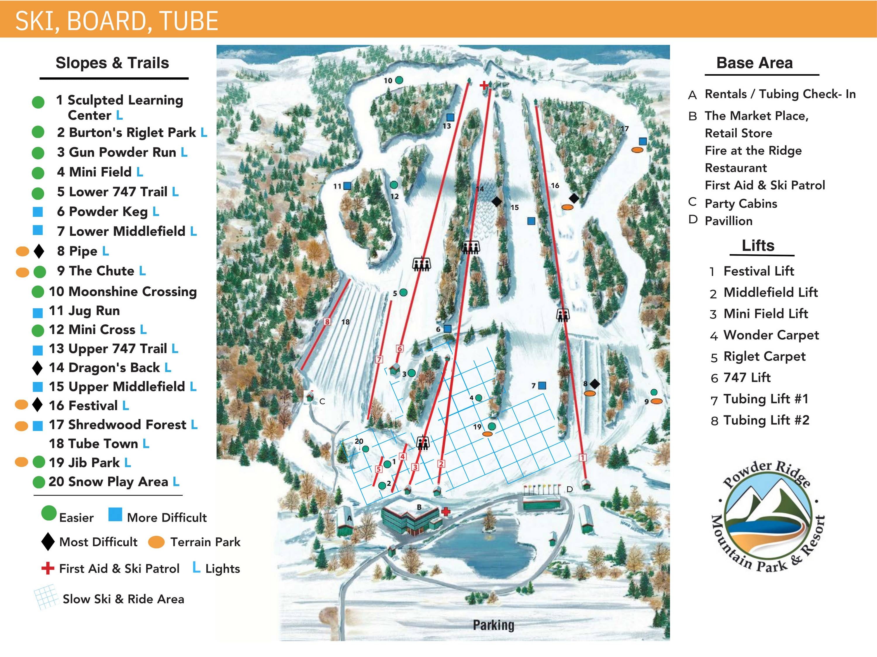 Powder Ridge Mountain Park & Resort trail map