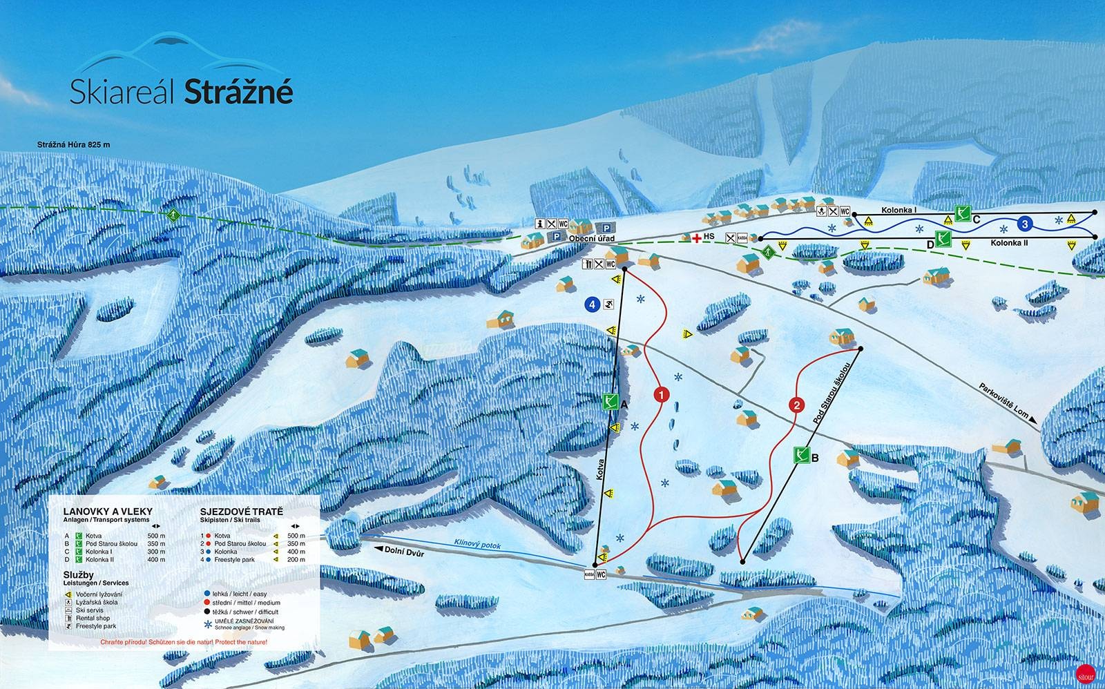 Strážné trail map