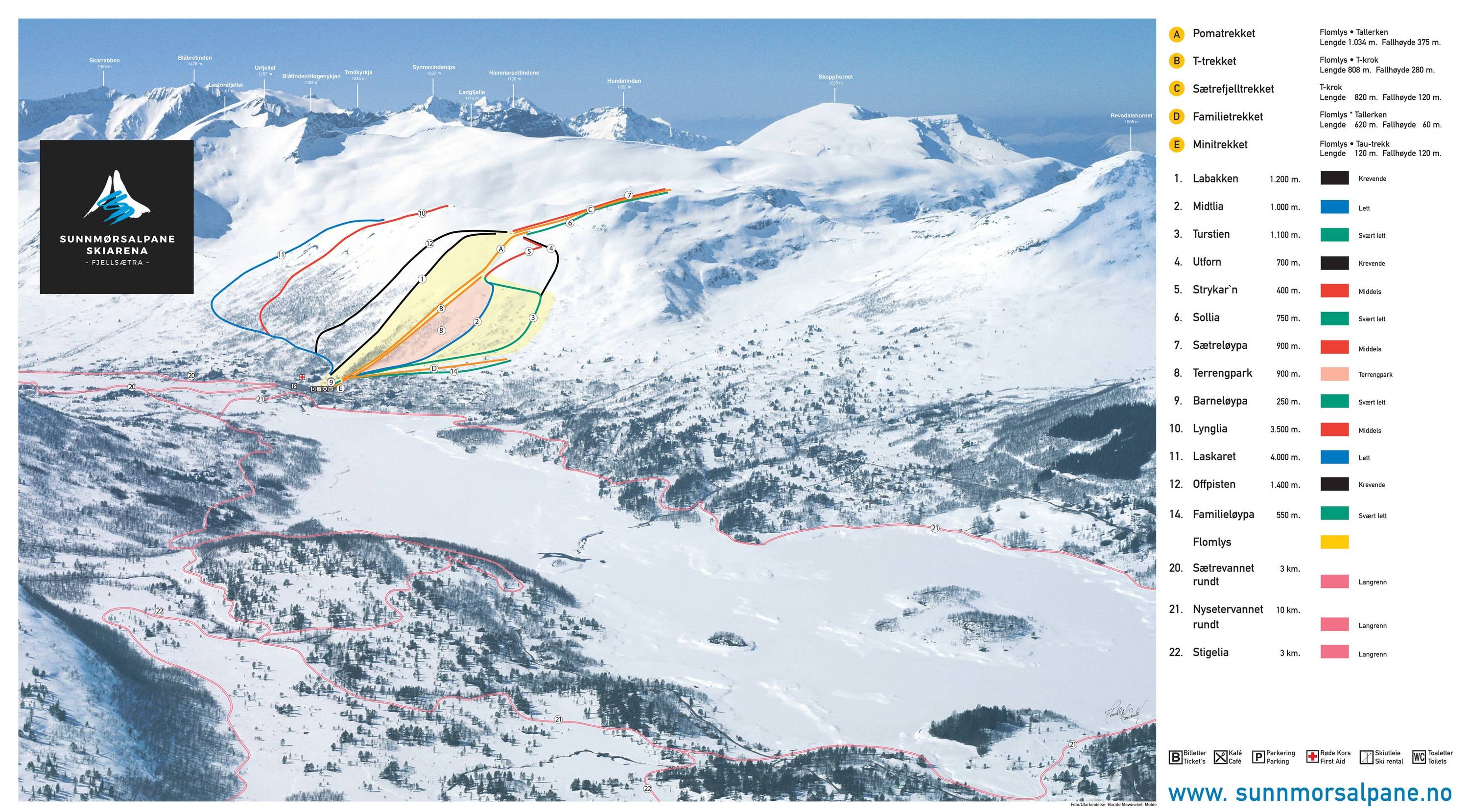 Sunnmørsalpane Skiarena Fjellseter trail map