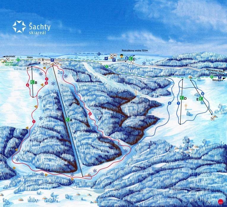 Šachty – Vysoké nad Jizerou trail map
