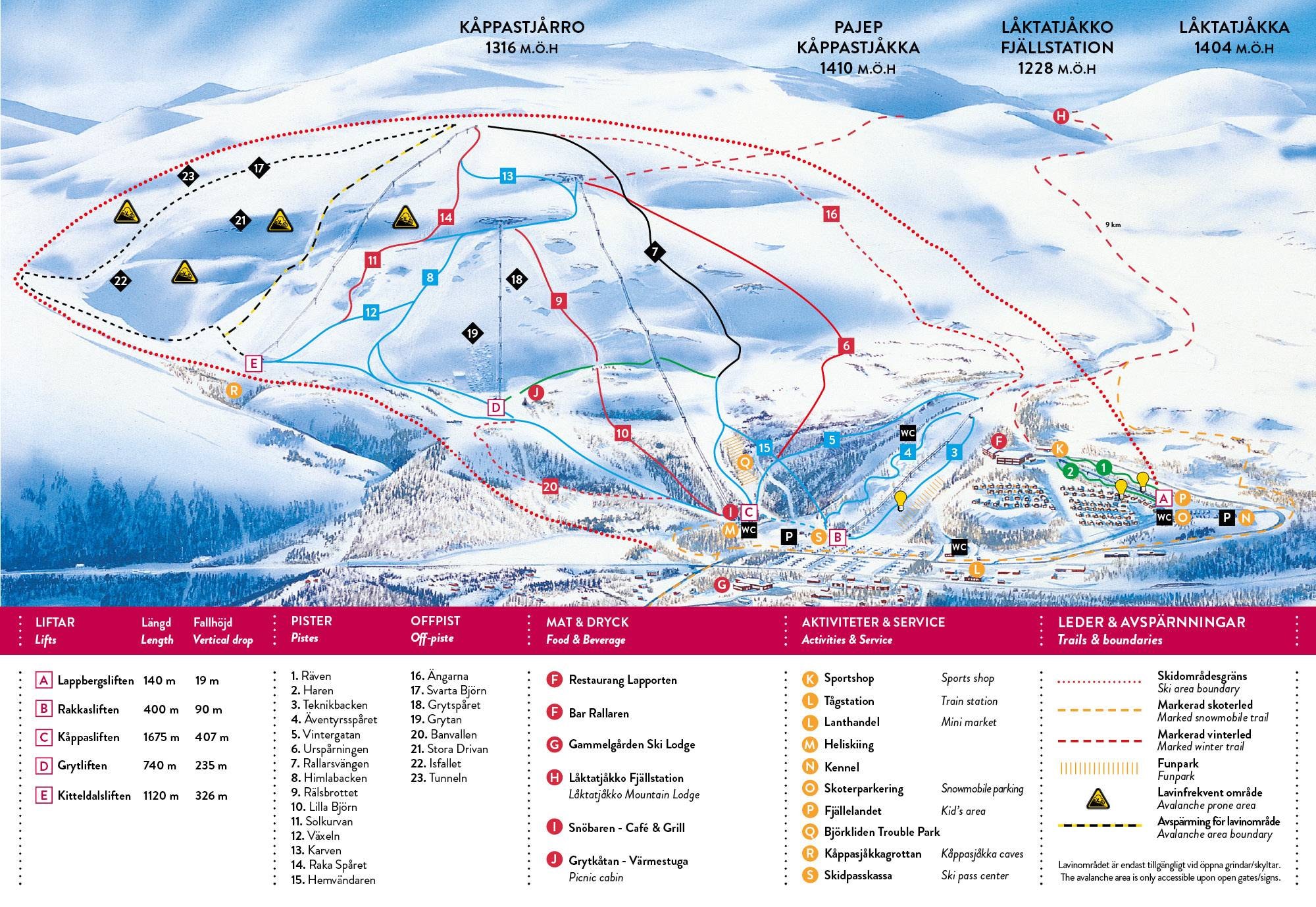 Fjällby – Björkliden trail map