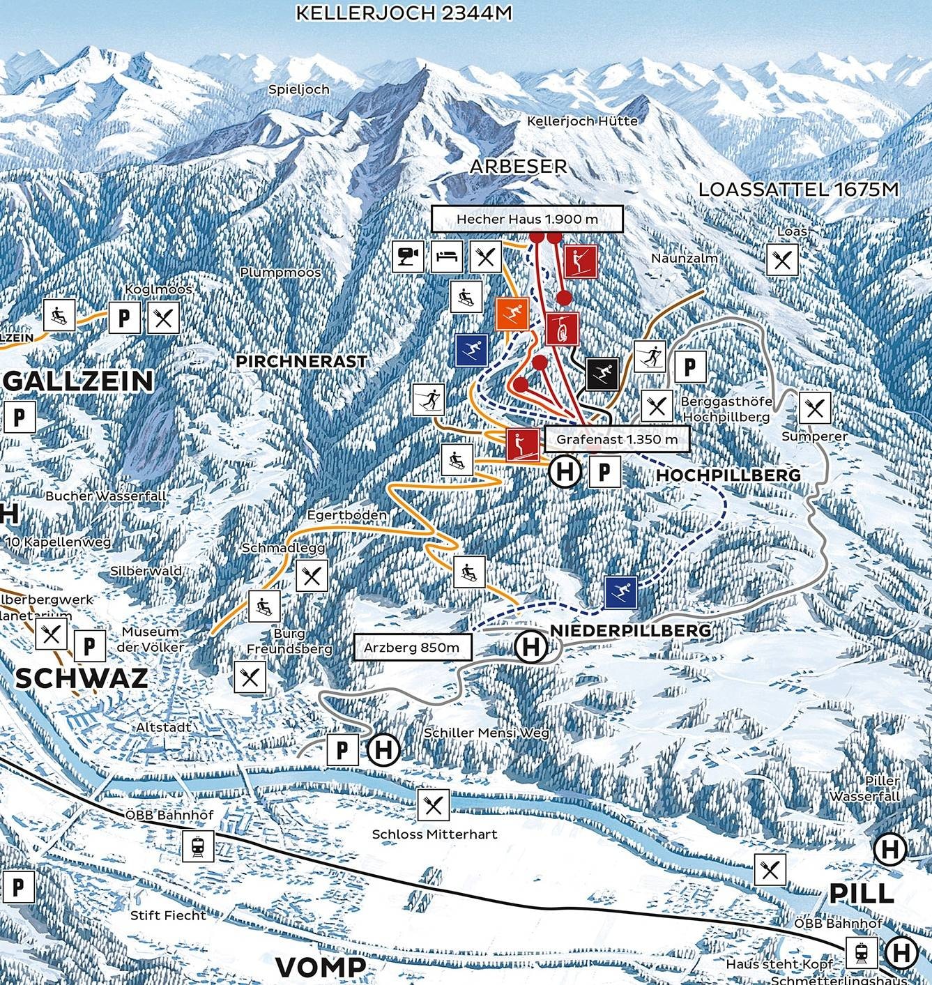Kellerjoch – Schwaz trail map