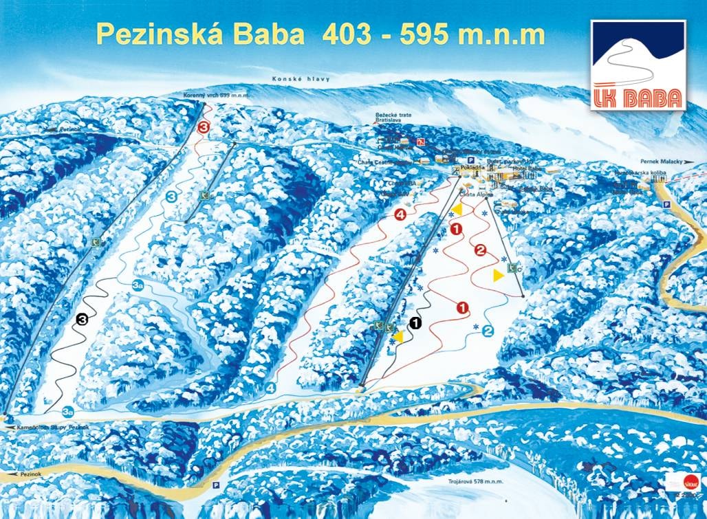 Pezinská Baba trail map