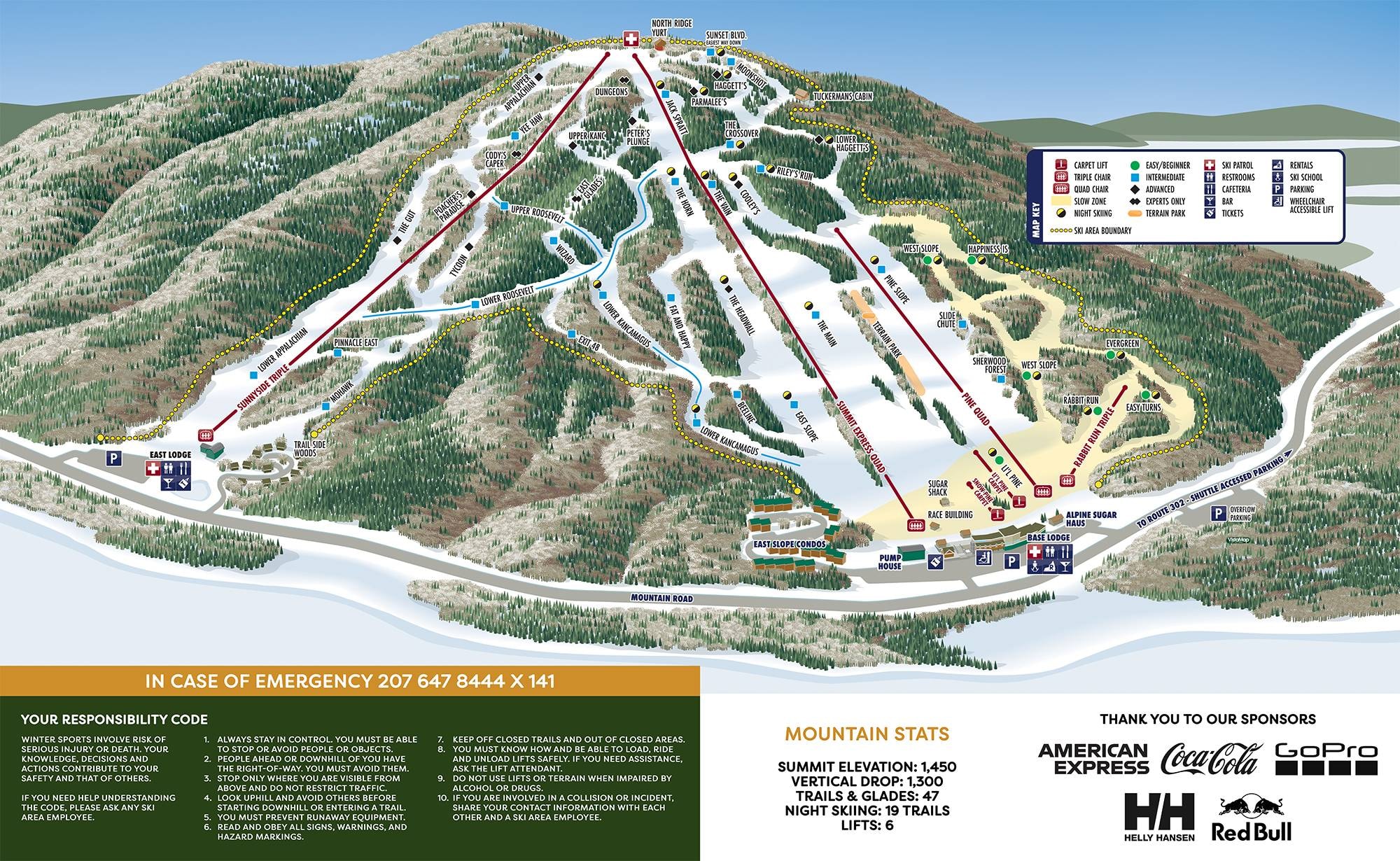 Pleasant Mountain trail map