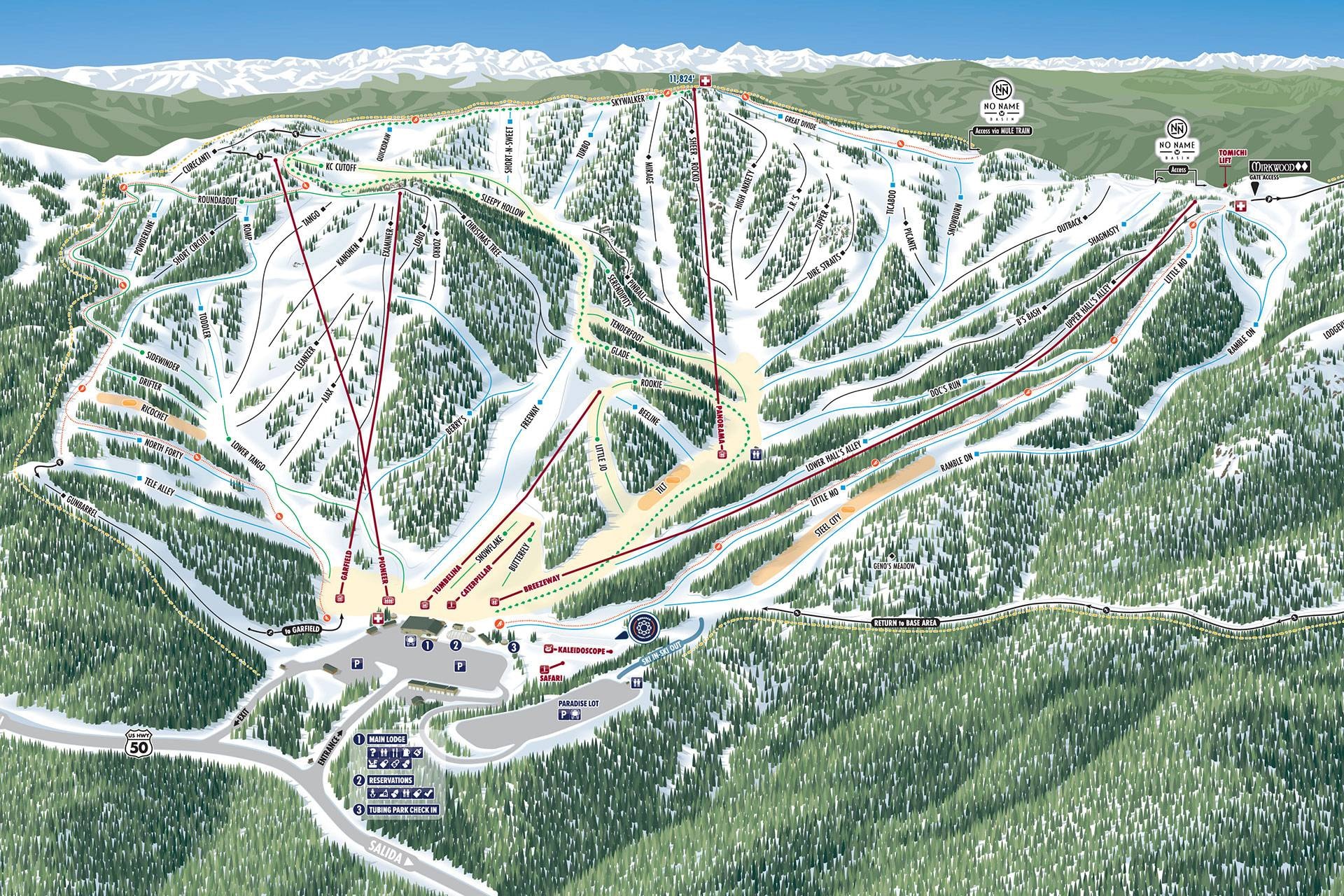 Monarch trail map