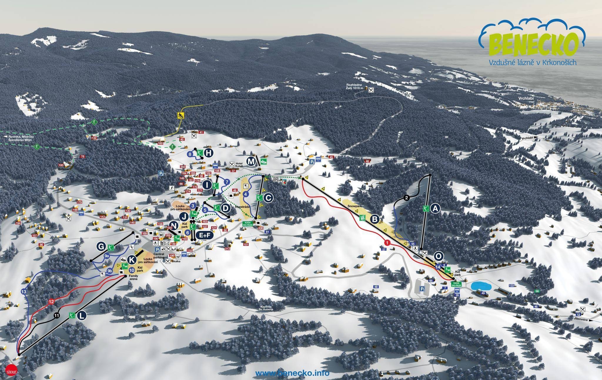 Benecko trail map