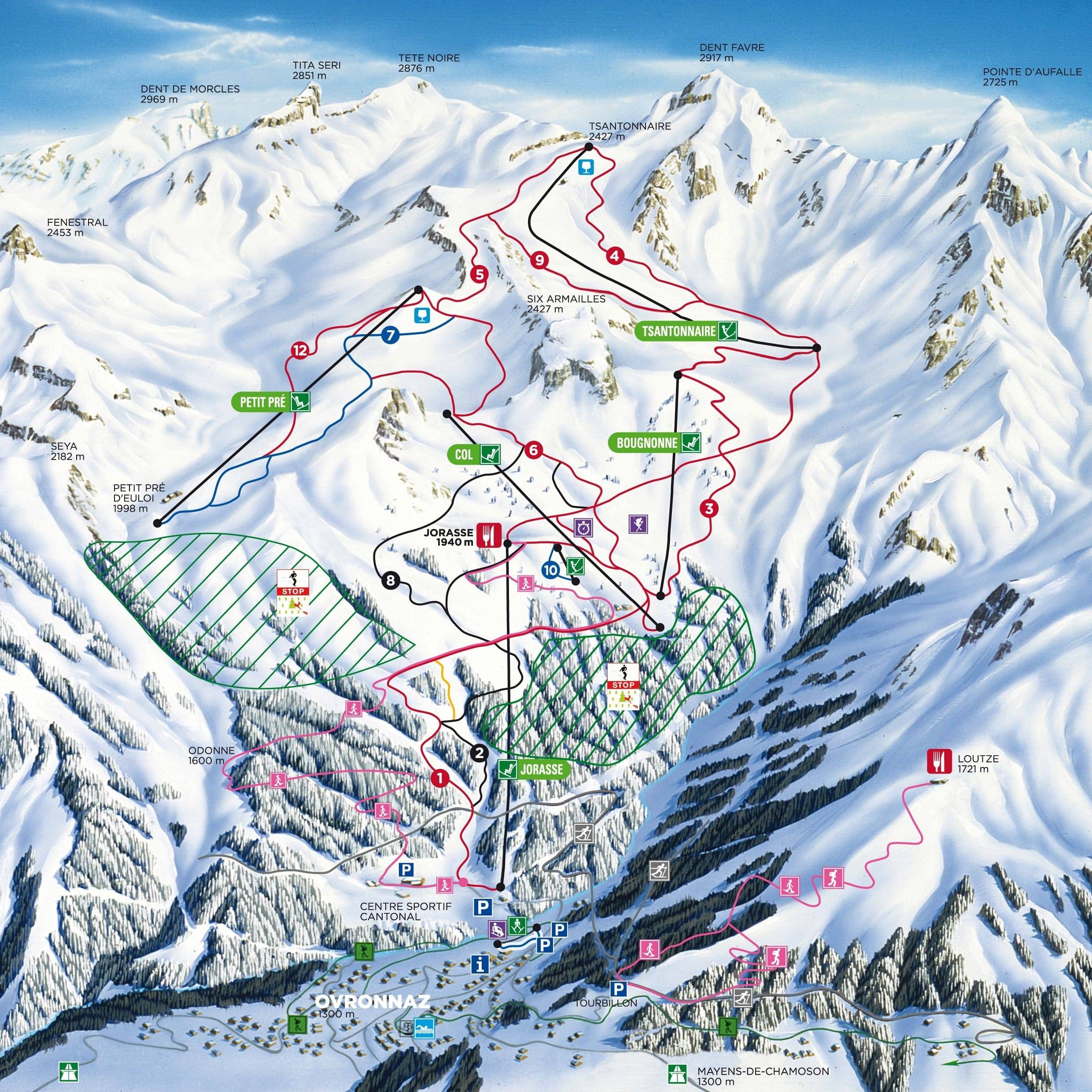 Ovronnaz trail map