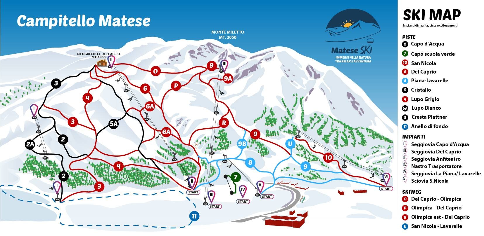 Campitello Matese trail map