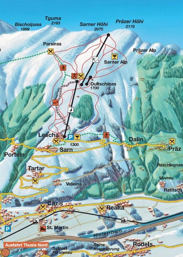 Sarn (Heinzenberg) trail map