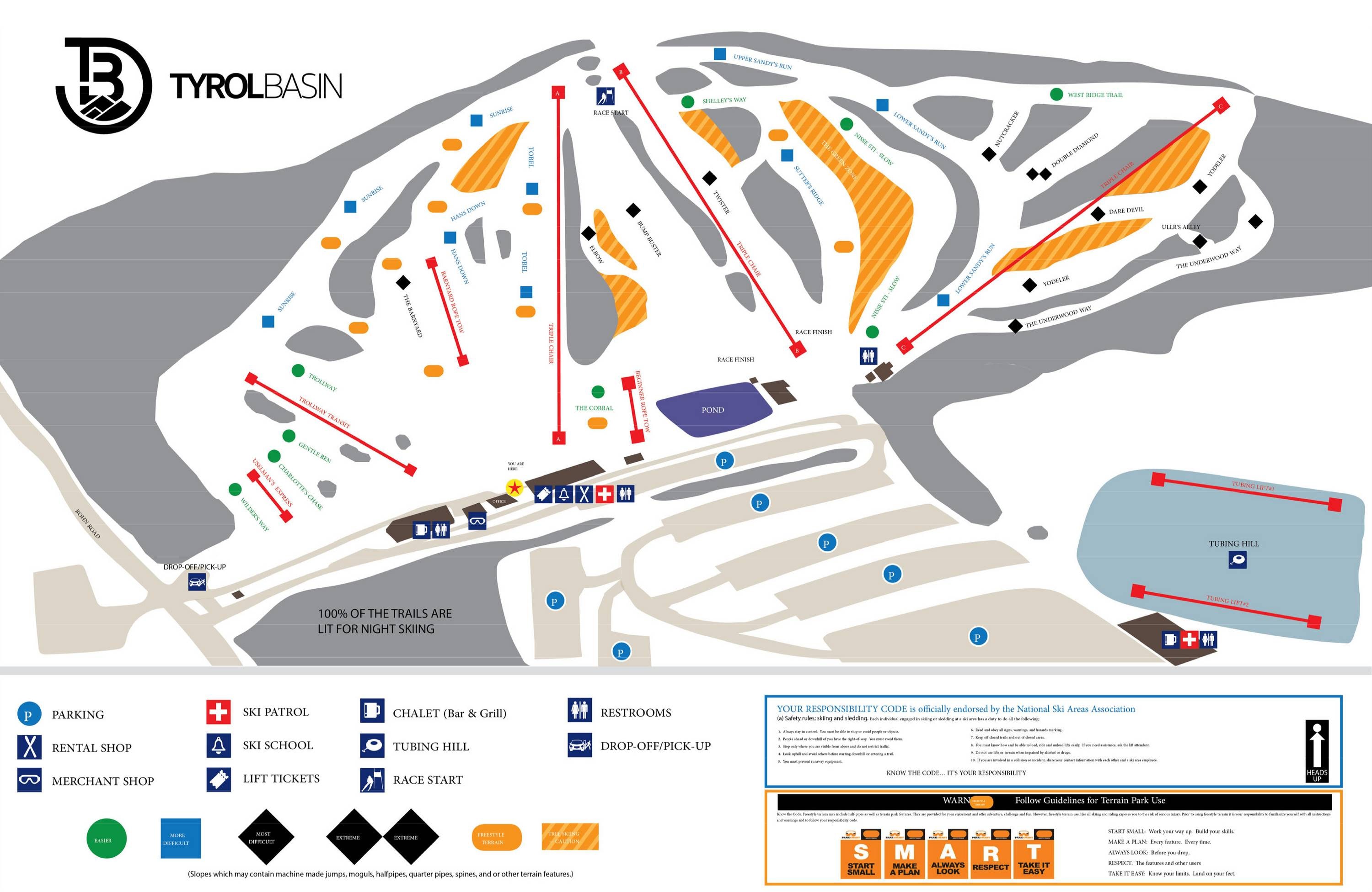 Tyrol Basin – Mt Horeb trail map