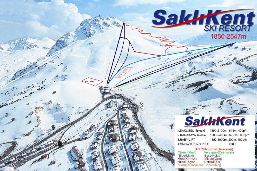 Saklikent trail map