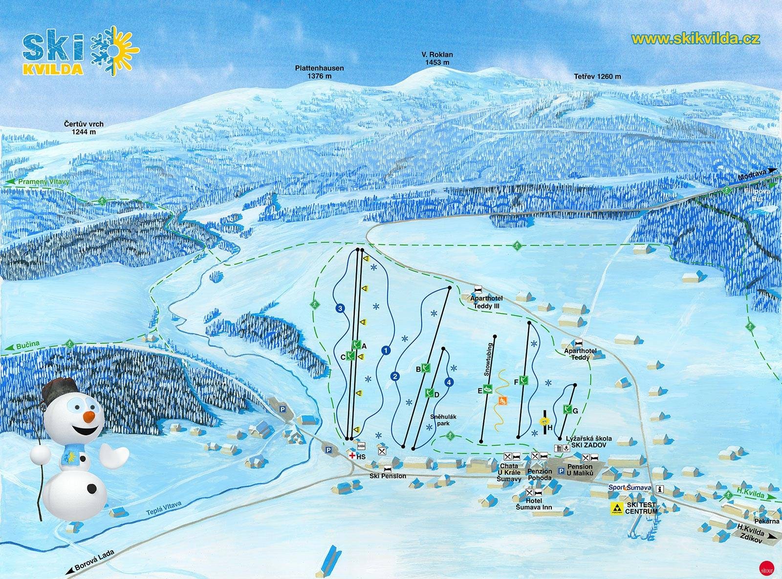 Kvilda trail map