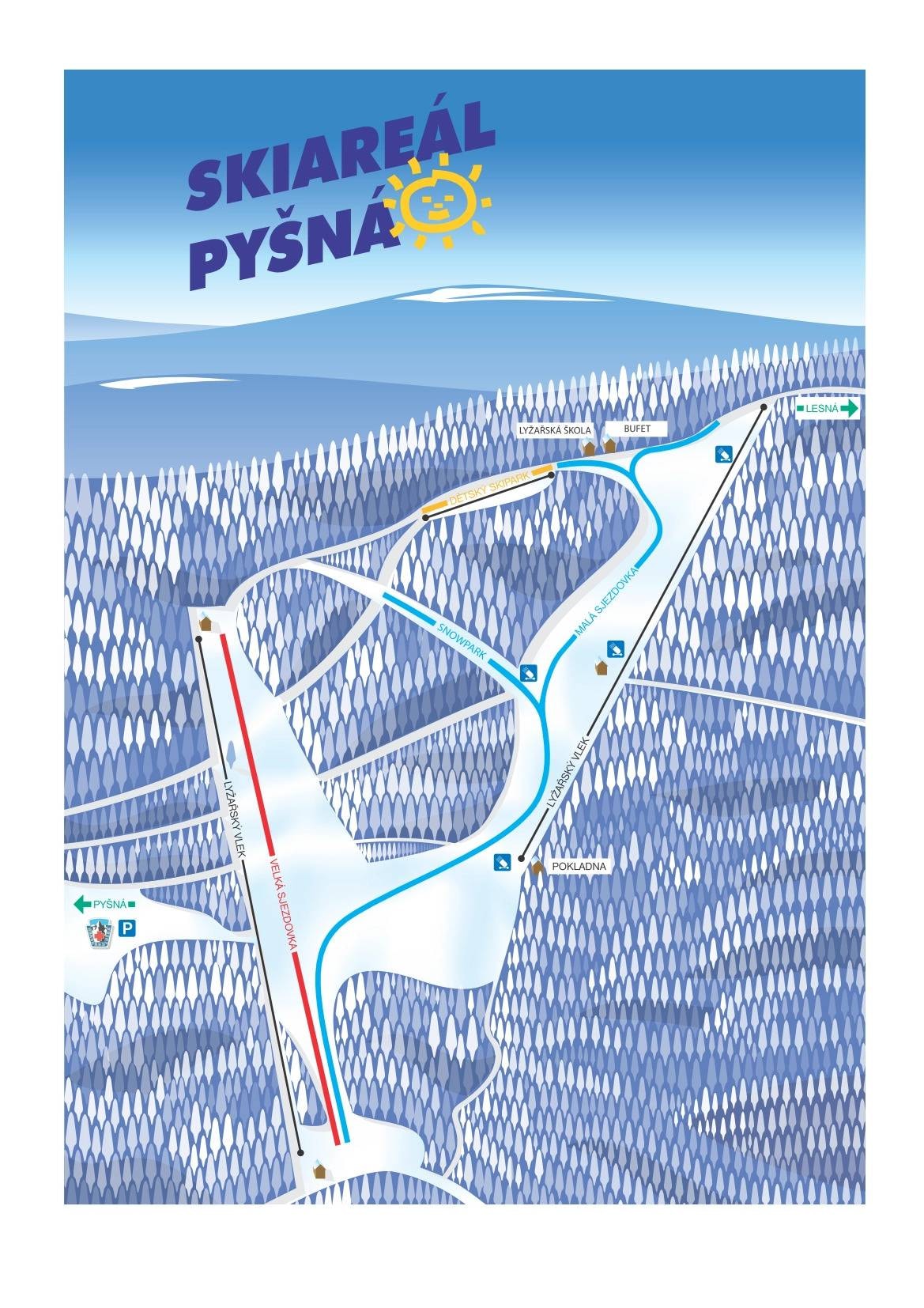 Pyšná trail map