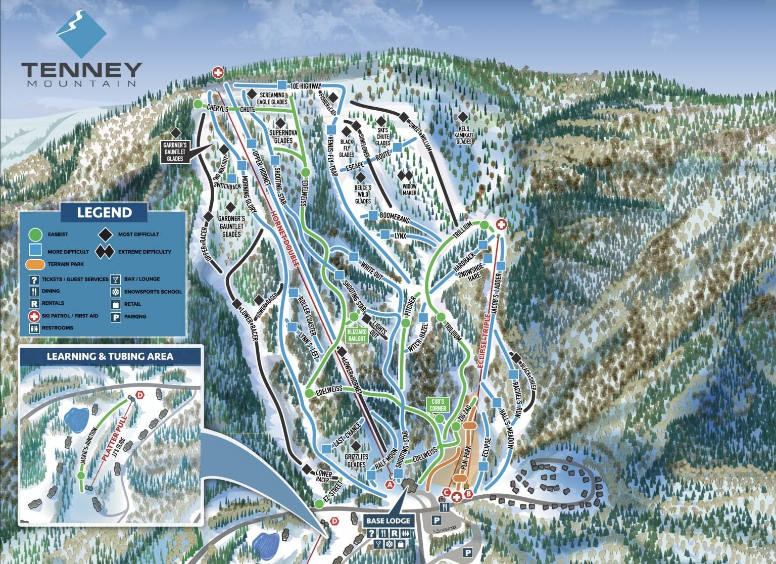 Tenney Mountain trail map