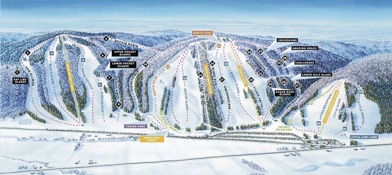 Snow Ridge trail map