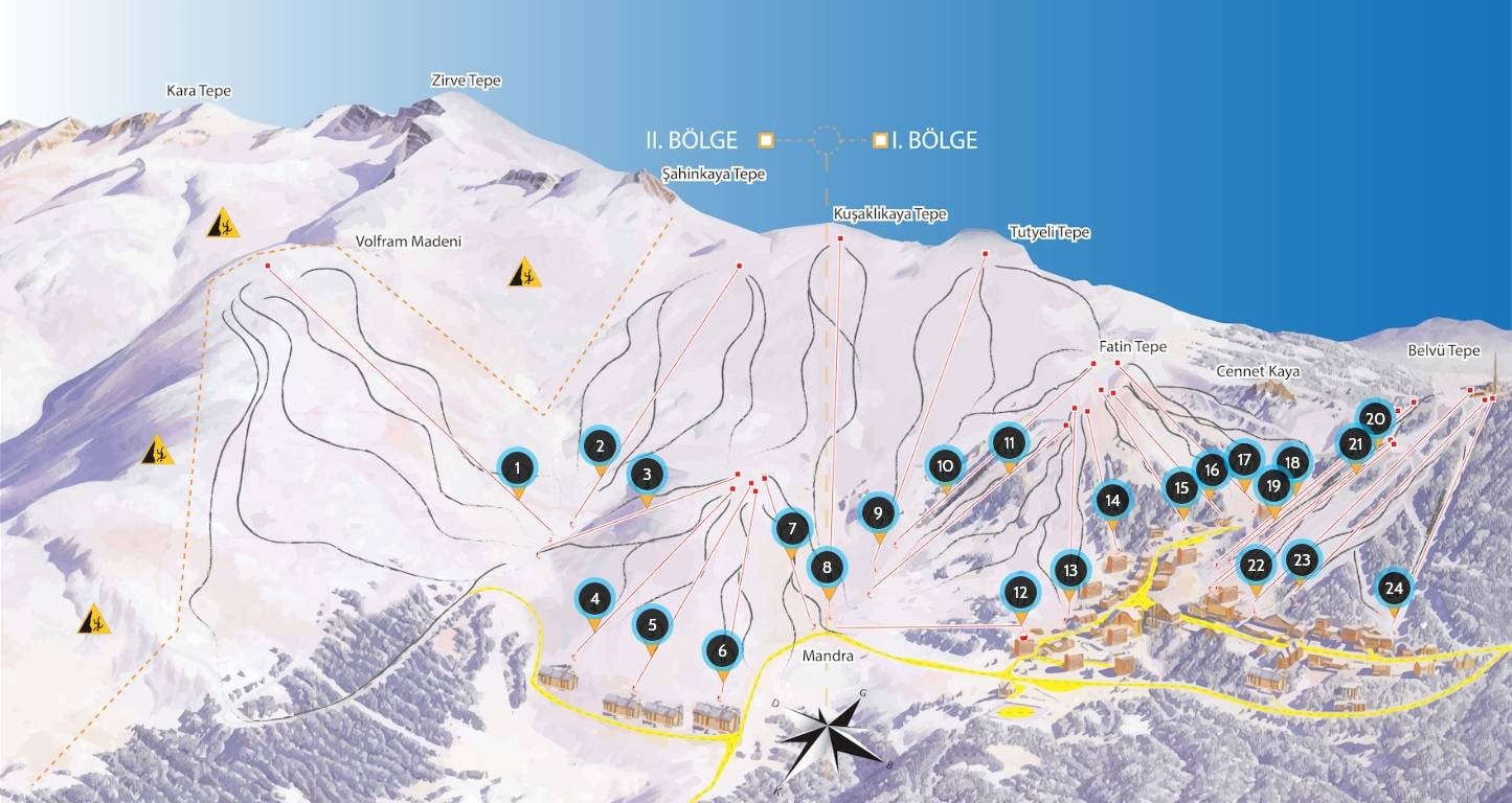 Uludağ – Bursa trail map