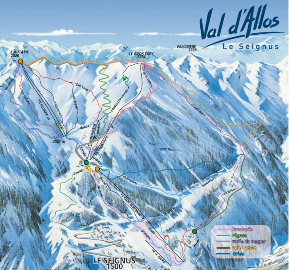 Le Seignus trail map