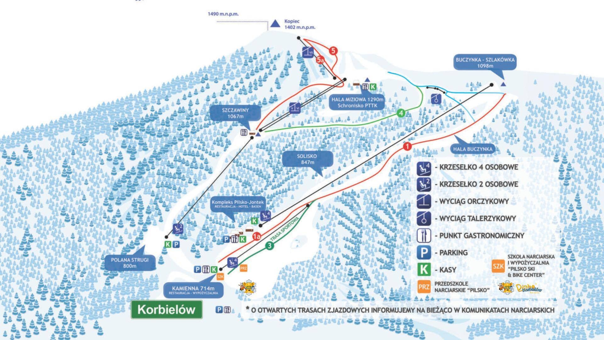 Pilsko – Korbielów trail map