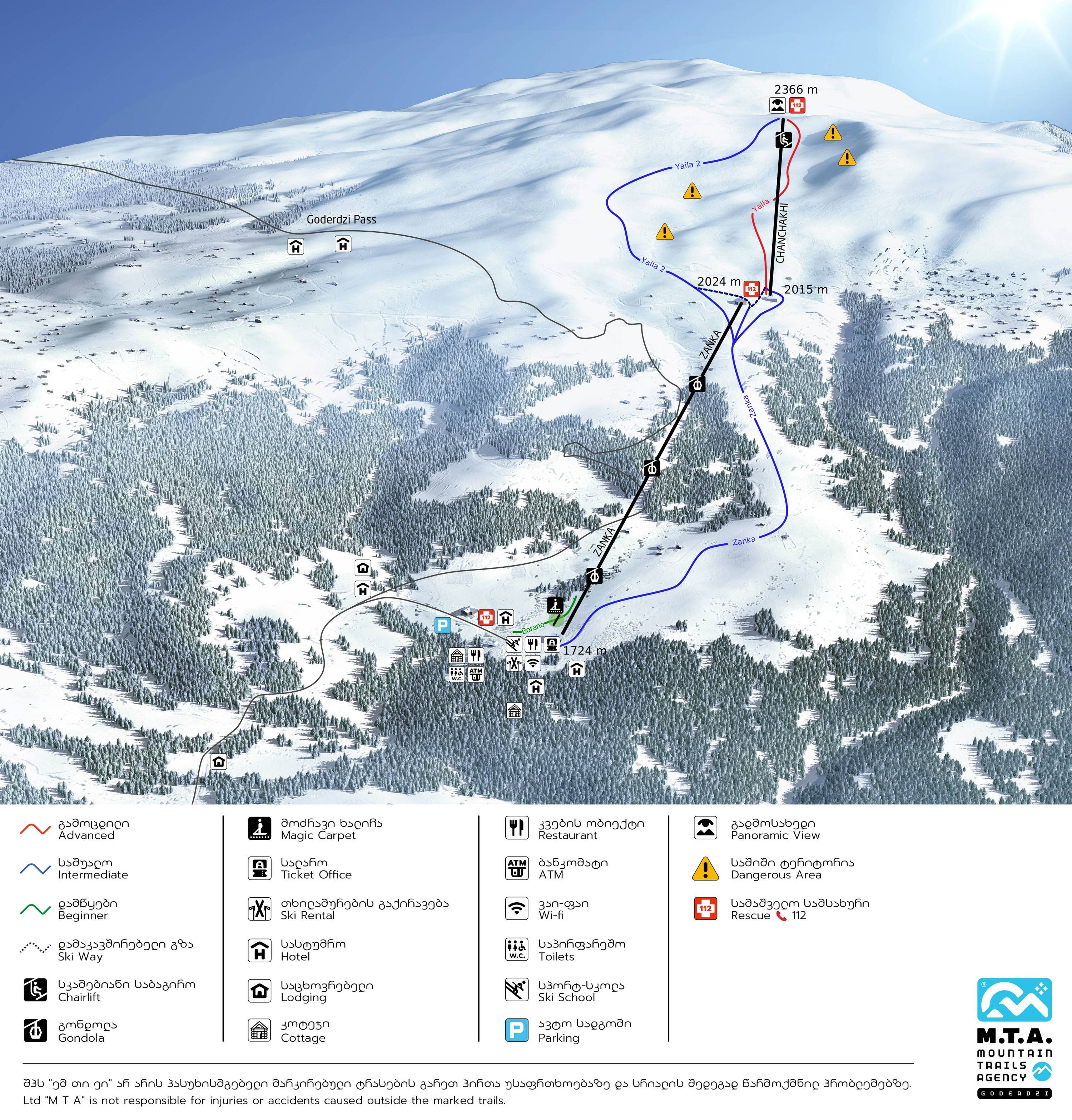 Goderdzi trail map