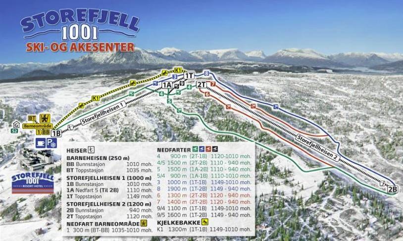 Storefjell trail map
