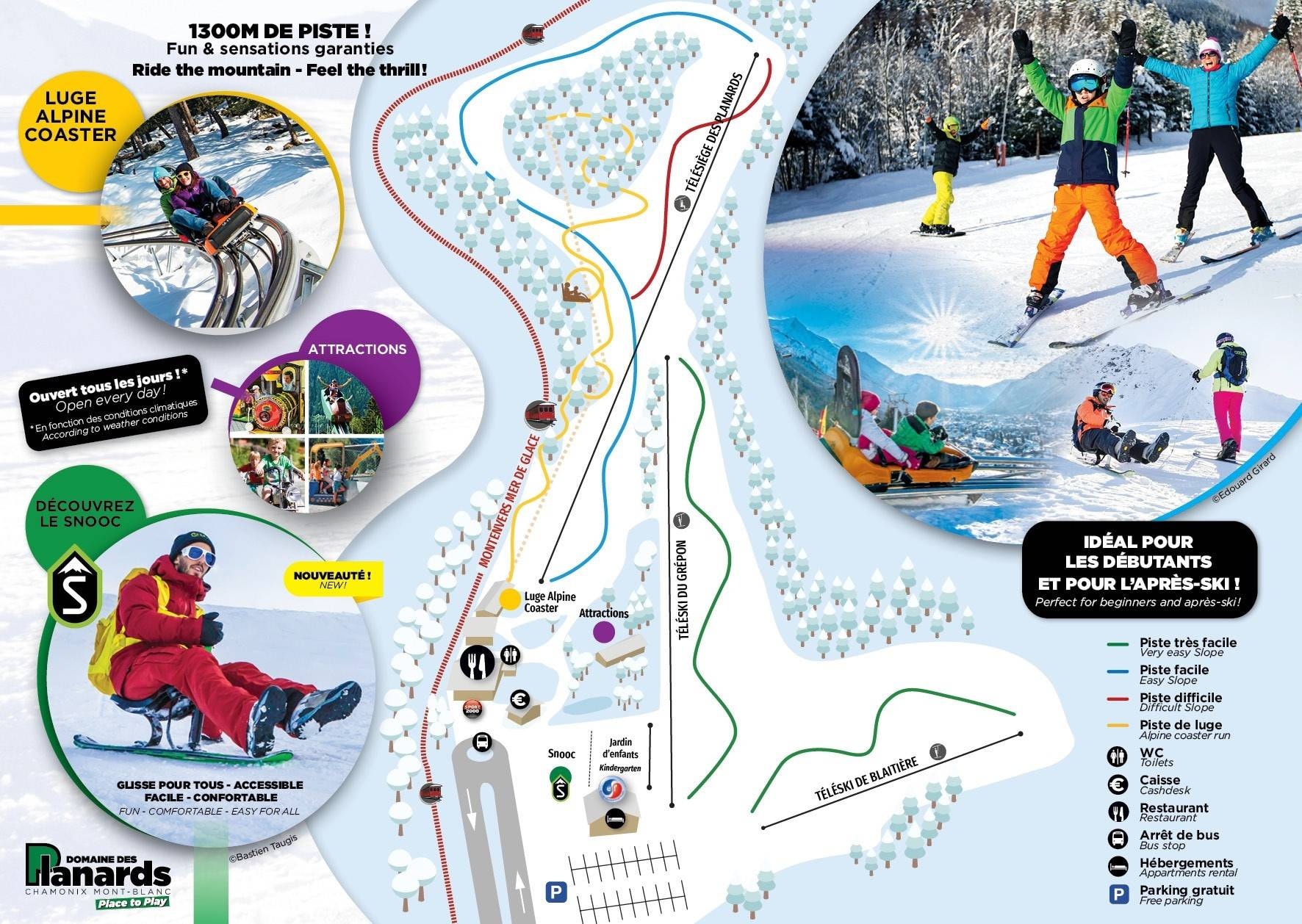 Les Planards trail map