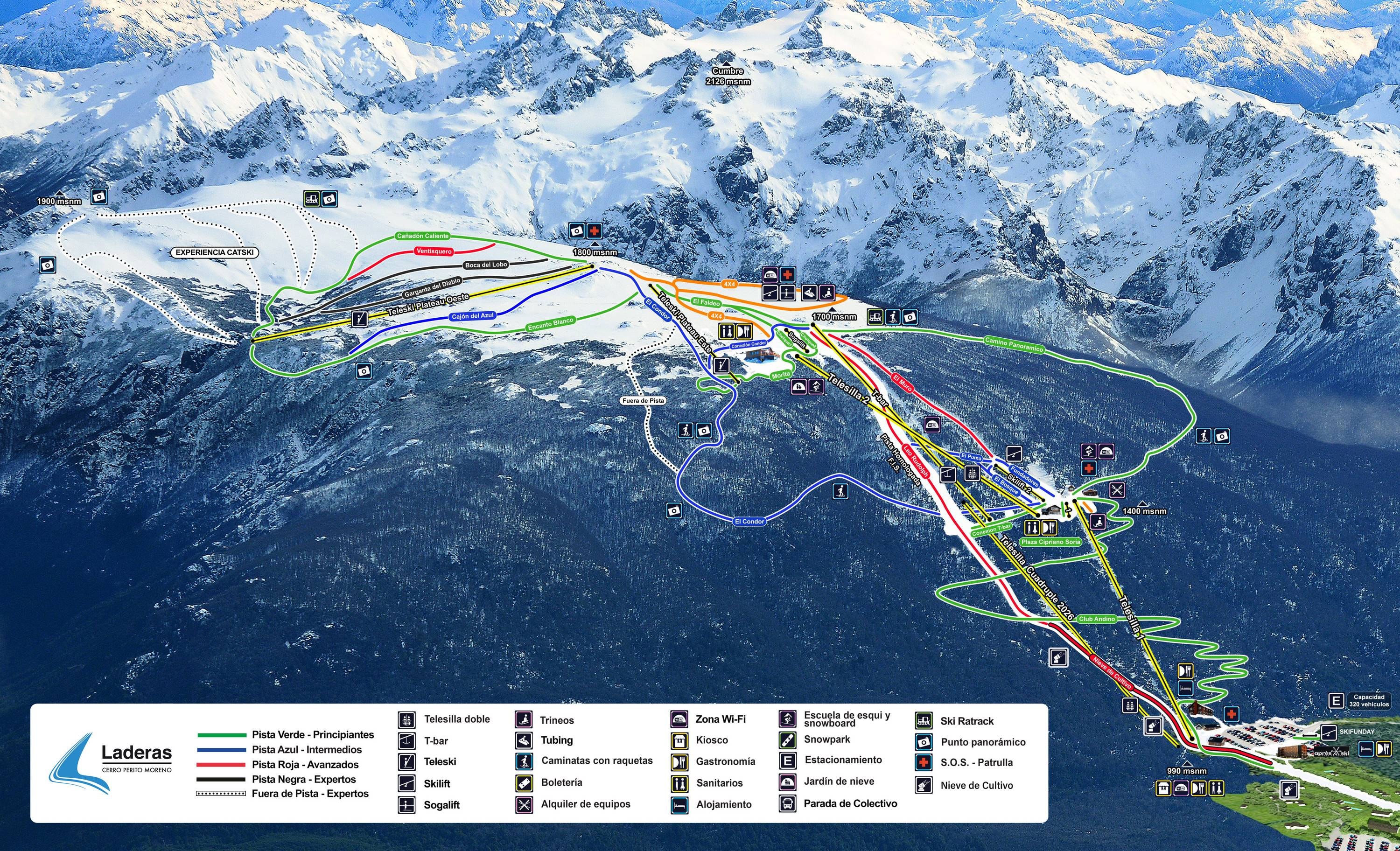 Cerro Perito Moreno – El Bolsón (Laderas) trail map