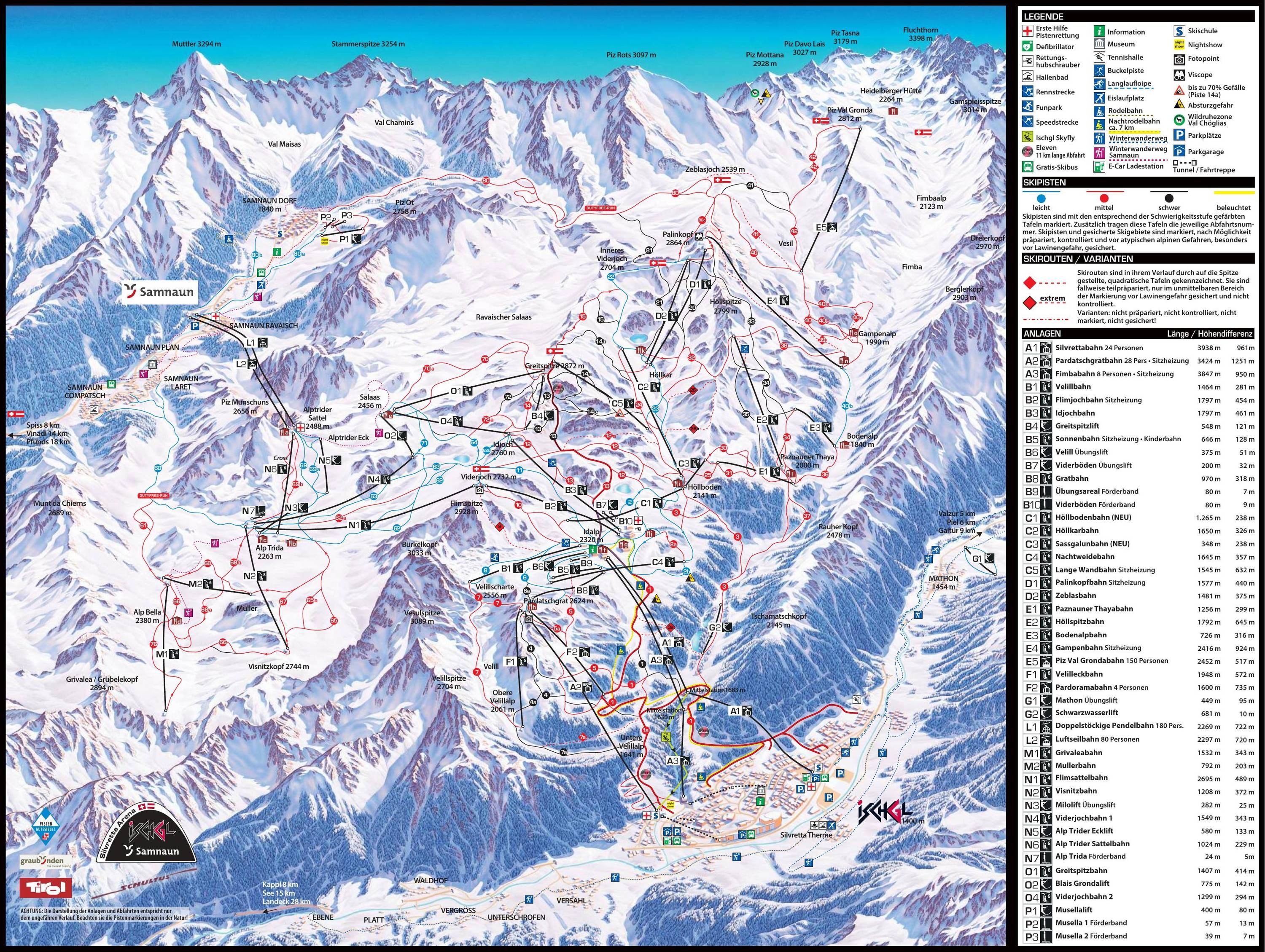 Ischgl/Samnaun – Silvretta Arena trail map