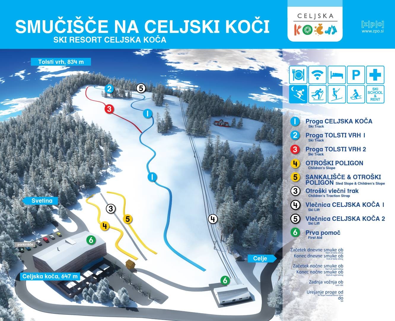 Celjska koča trail map