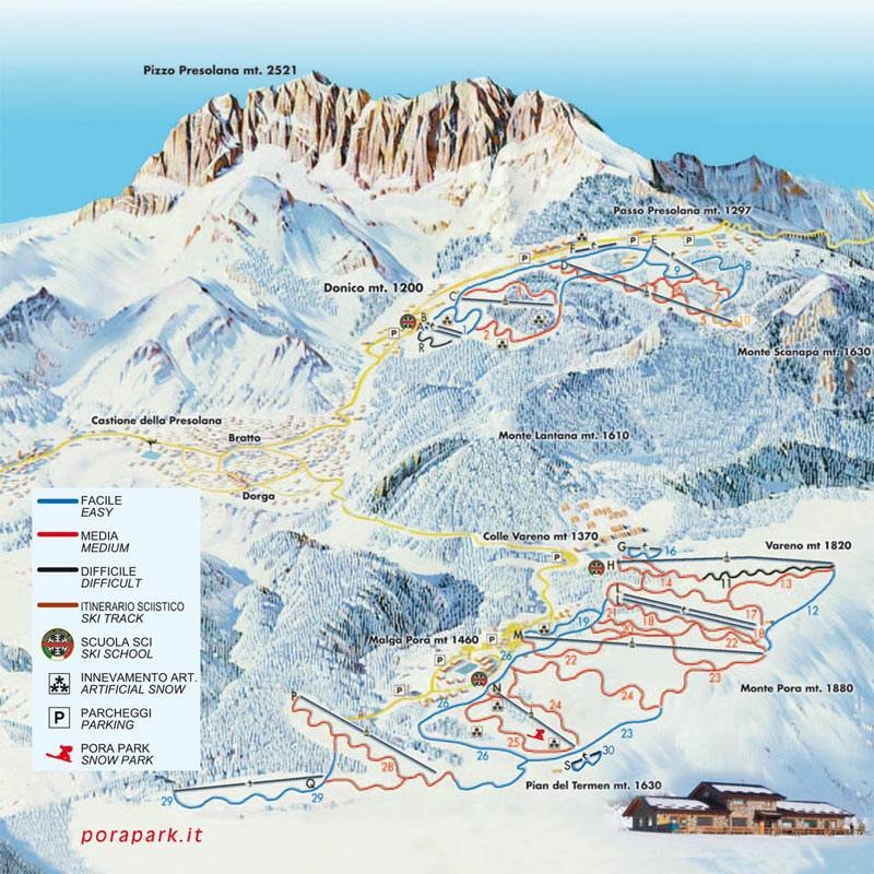 Monte Pora trail map