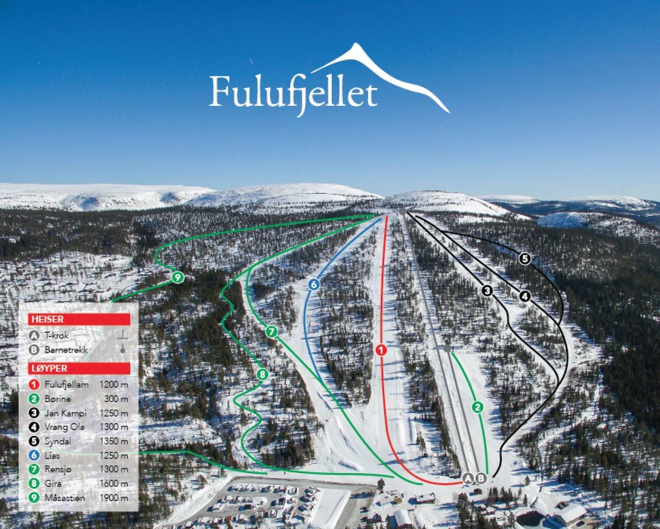 Fulufjellet trail map