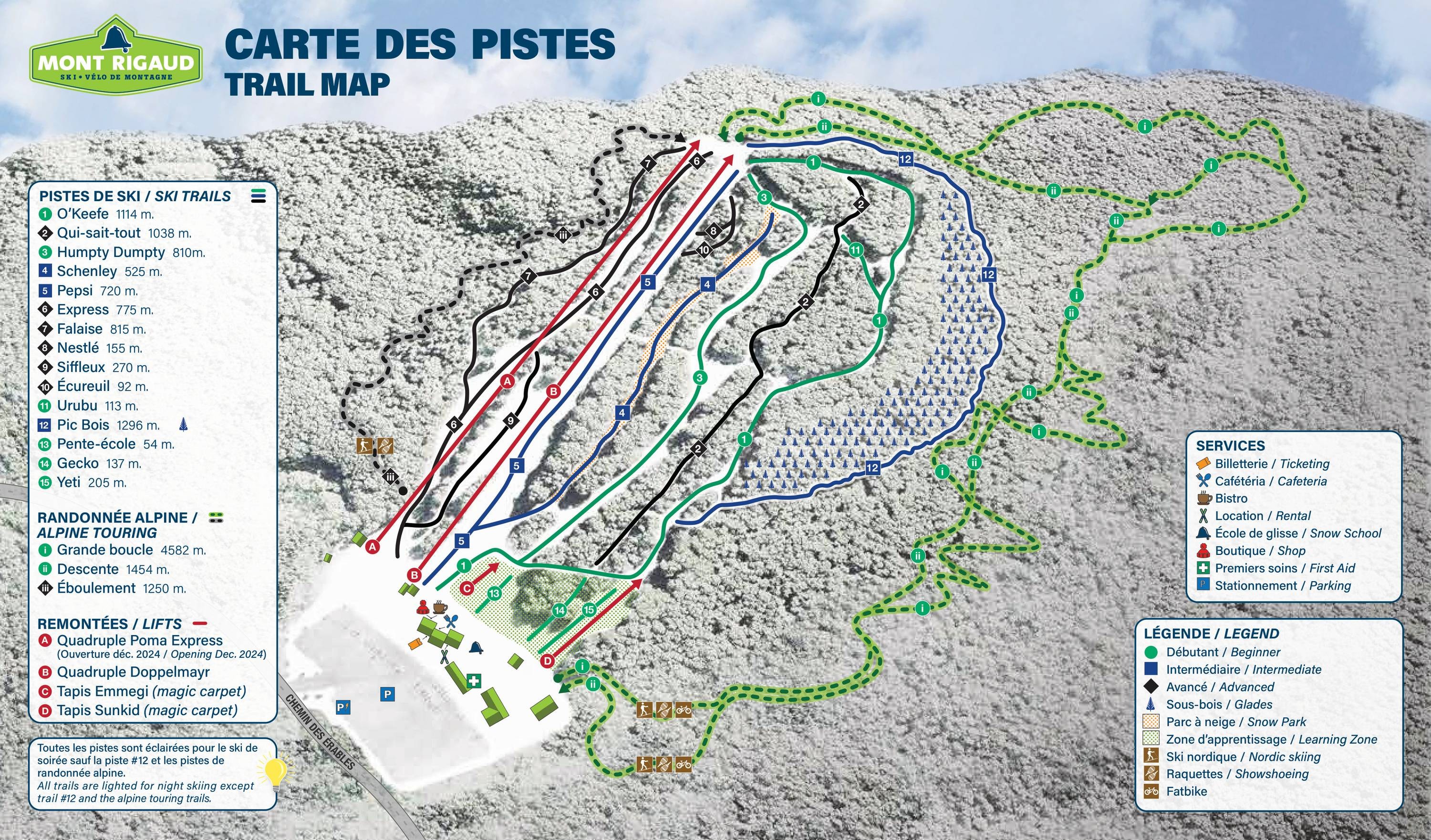 Mont Rigaud trail map