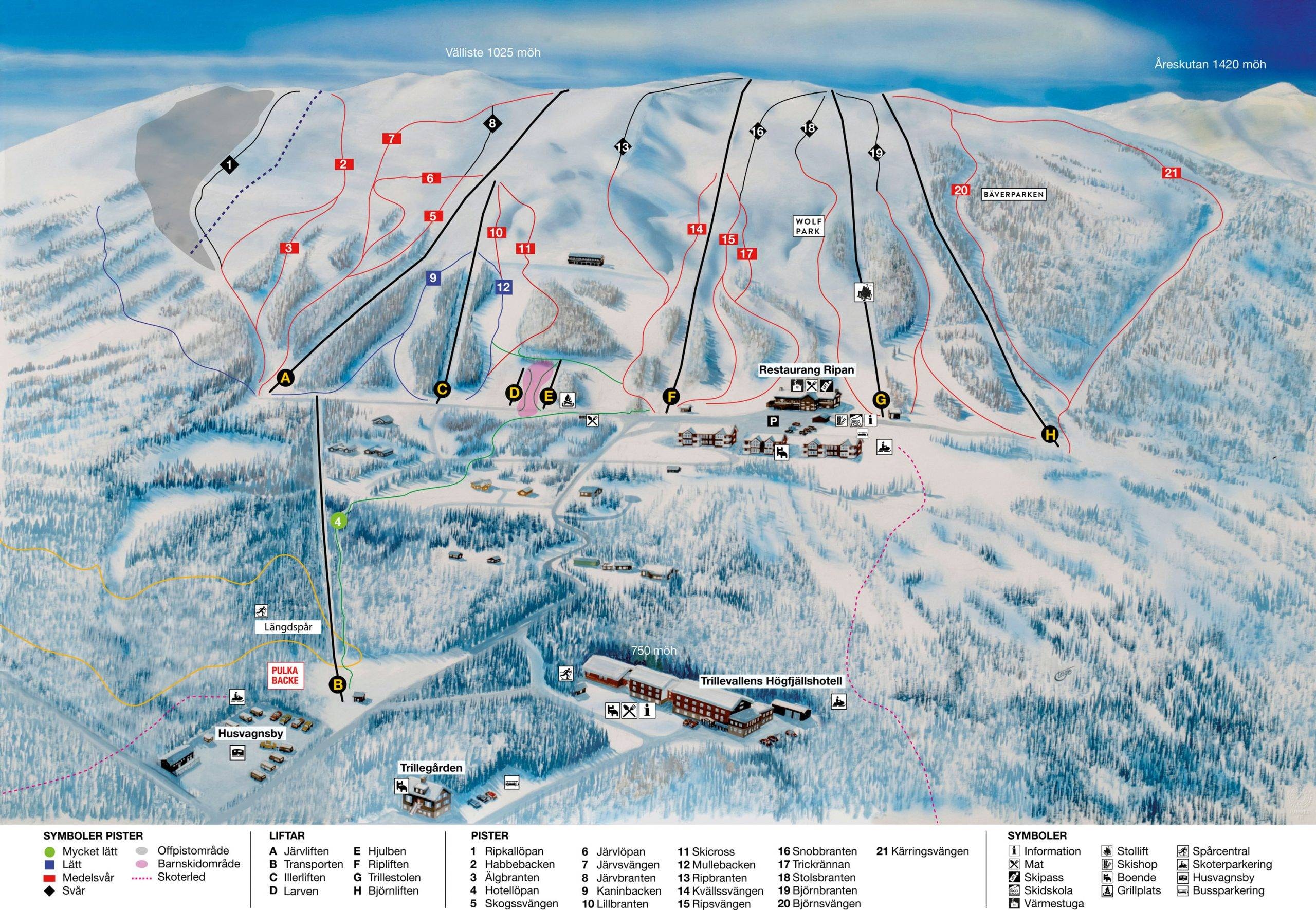 Trillevallen trail map