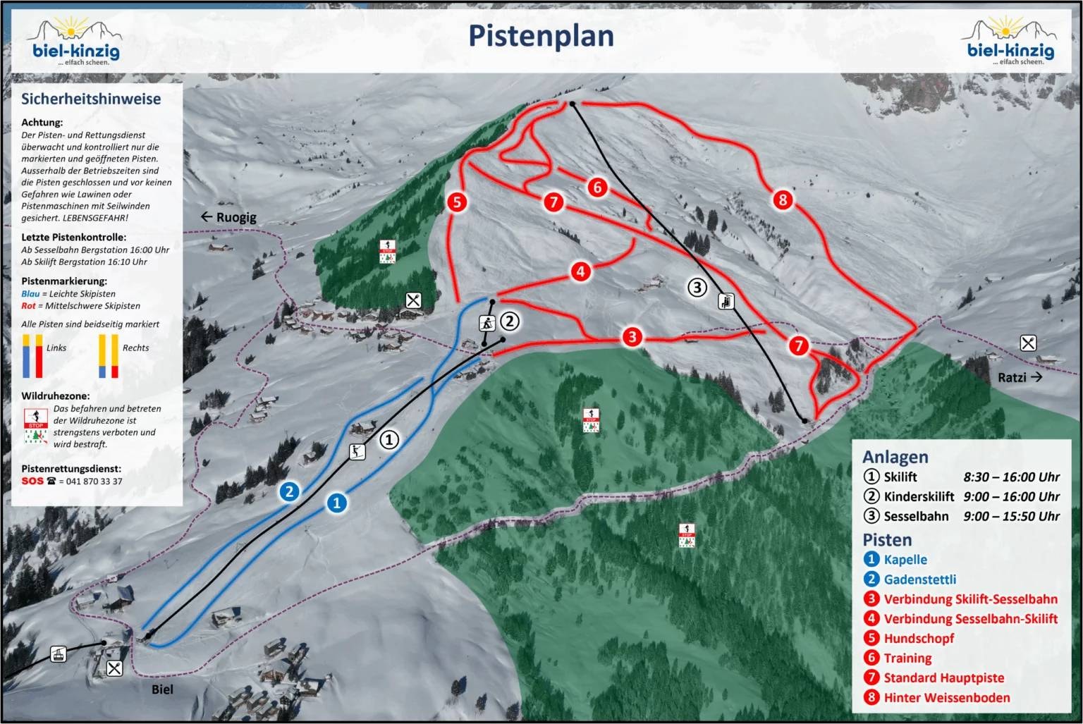 Biel-Kinzig – Bürglen trail map