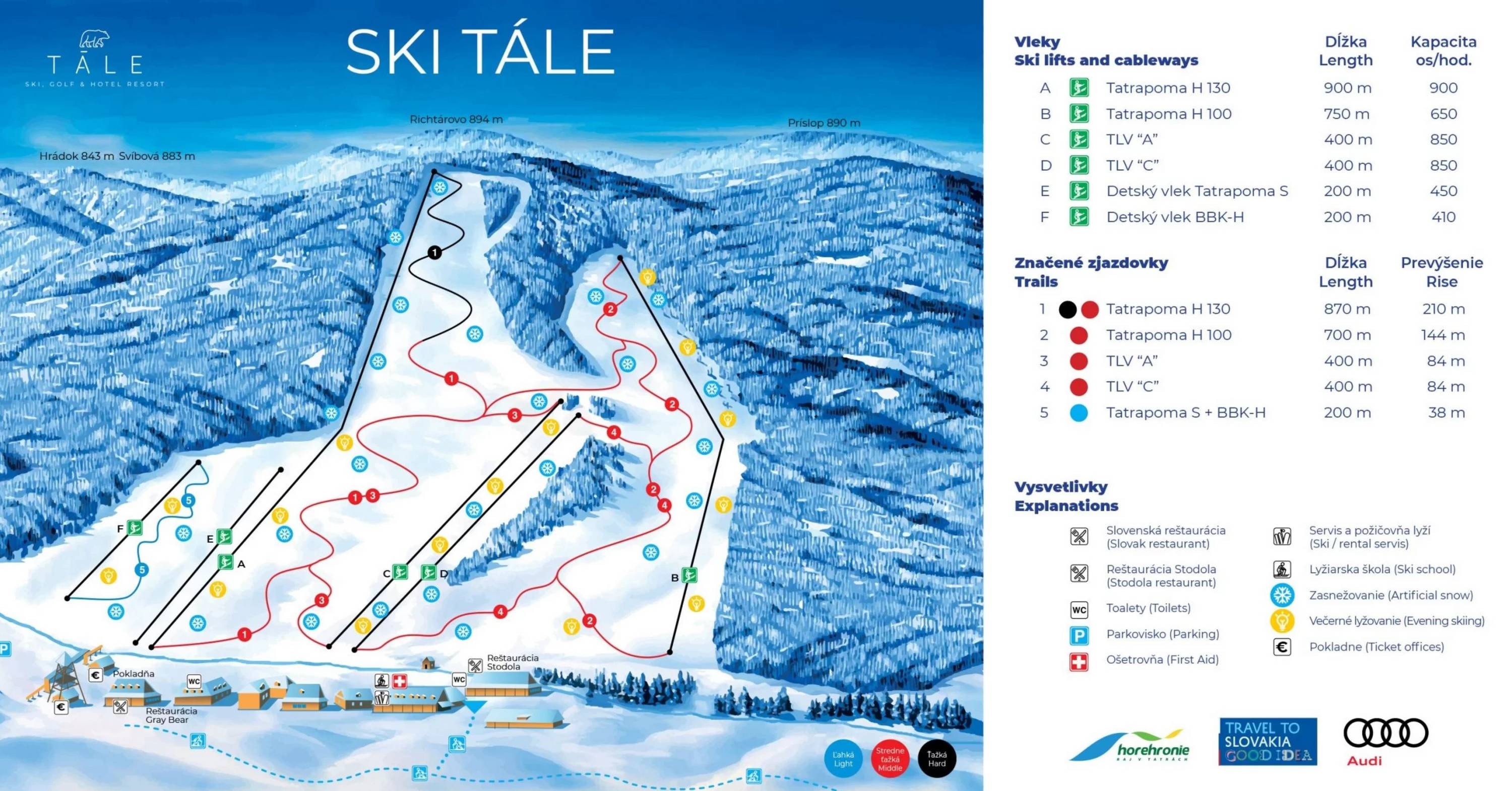 Tále trail map