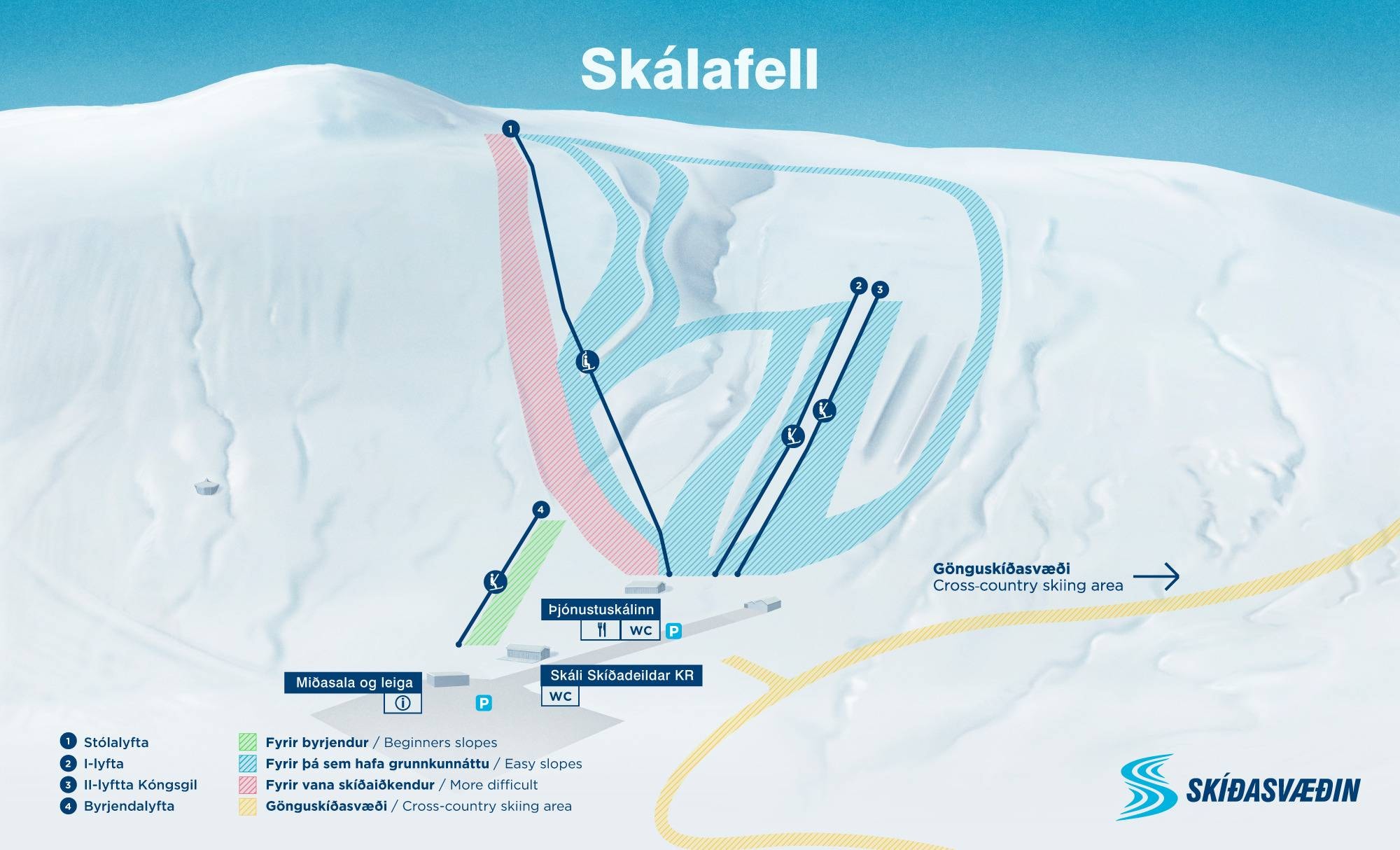 Skálafell trail map